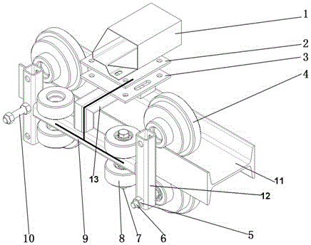 A special power-taking trolley for a monorail-guided rubber-tyred electric touring car