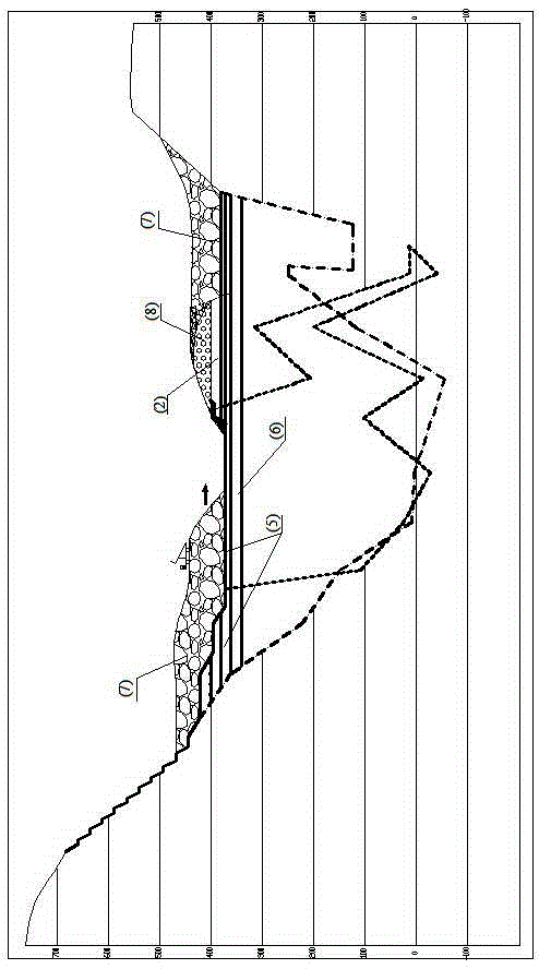 Recovery of long thick ore body hanging side ore and mining method in the transition period from open pit to underground