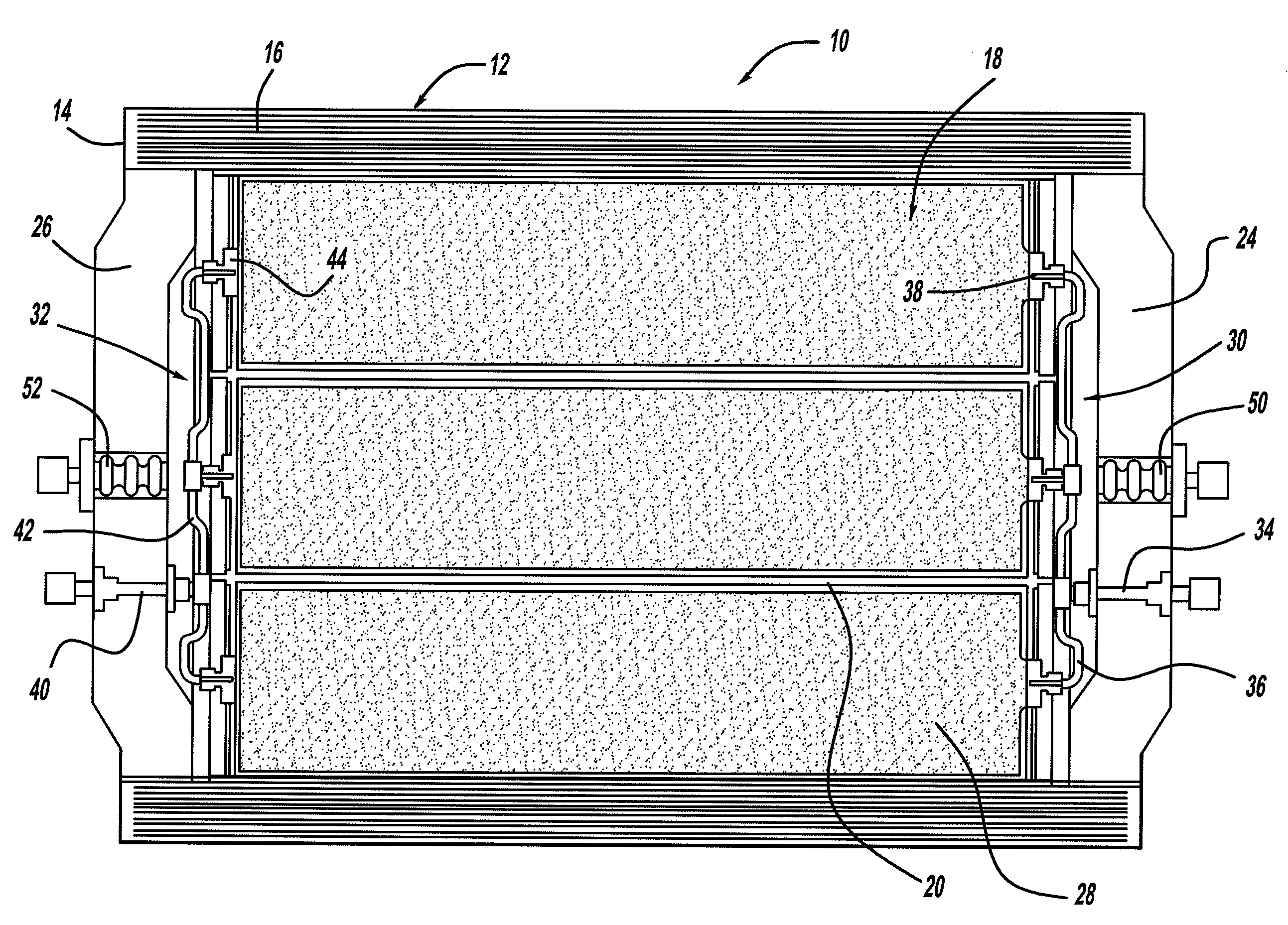 Hydrogen Storage Tank System Based on Gas Adsorption on High-Surface Materials Comprising an Integrated Heat Exchanger