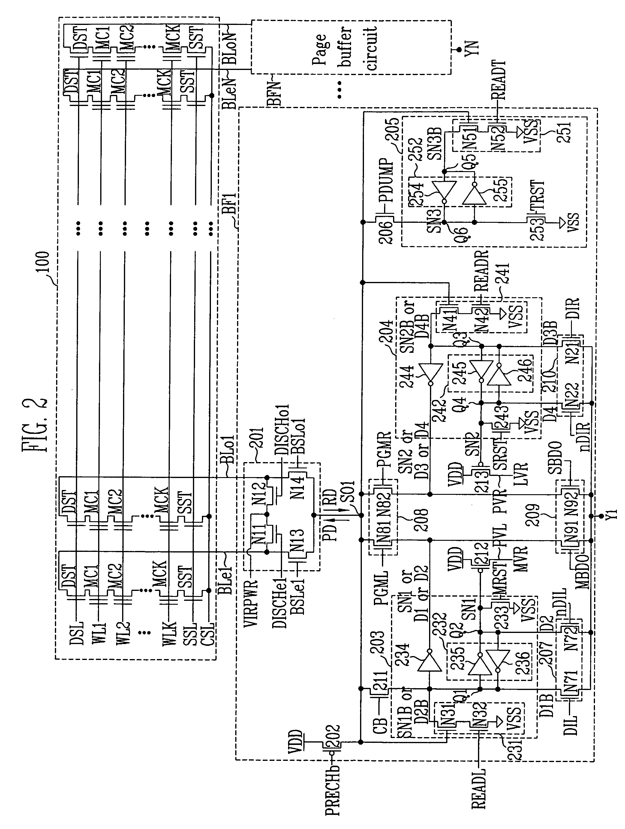 Page buffer circuit of flash memory device and program operation method thereof