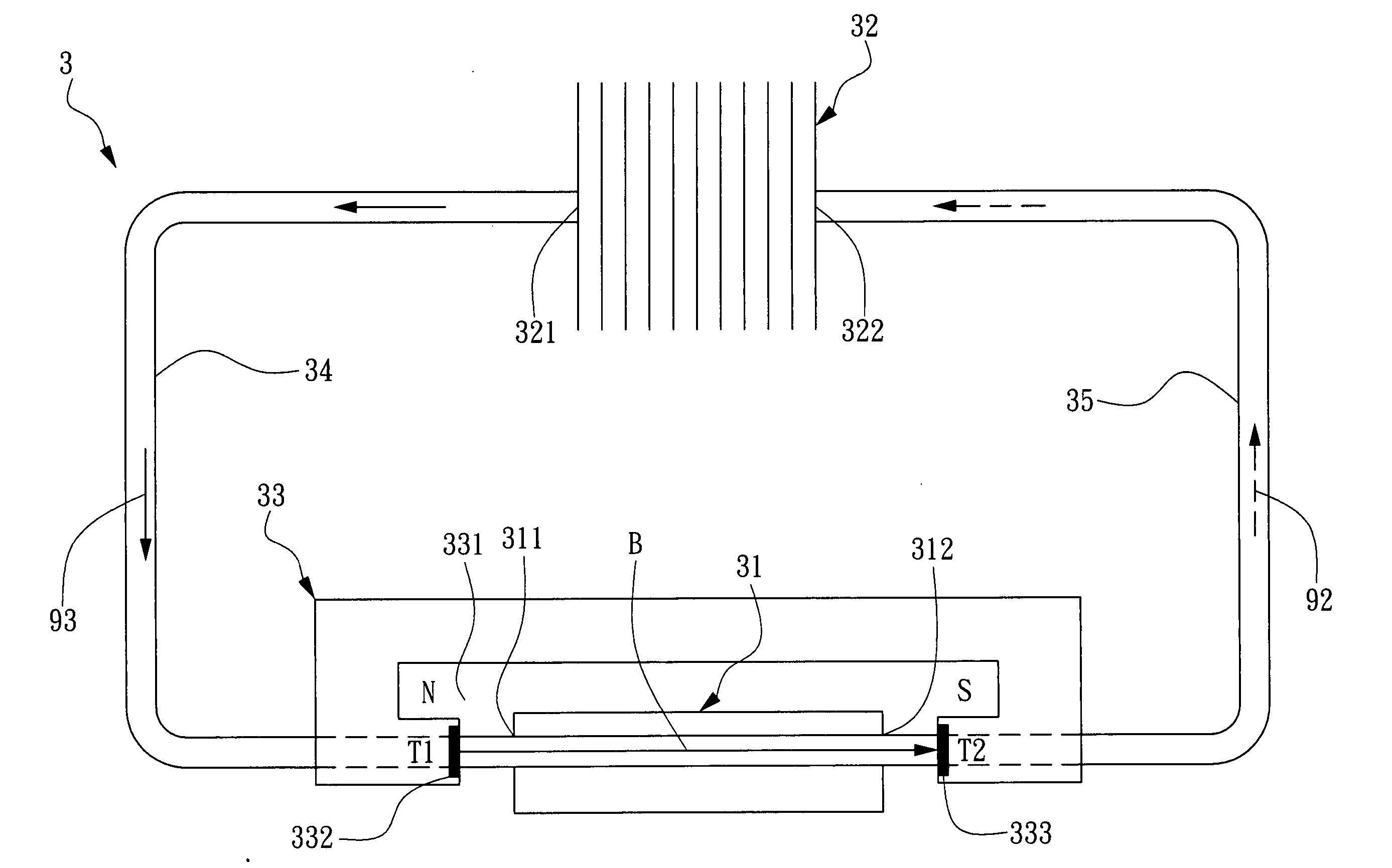 Microchannel cooling device with magnetocaloric pumping