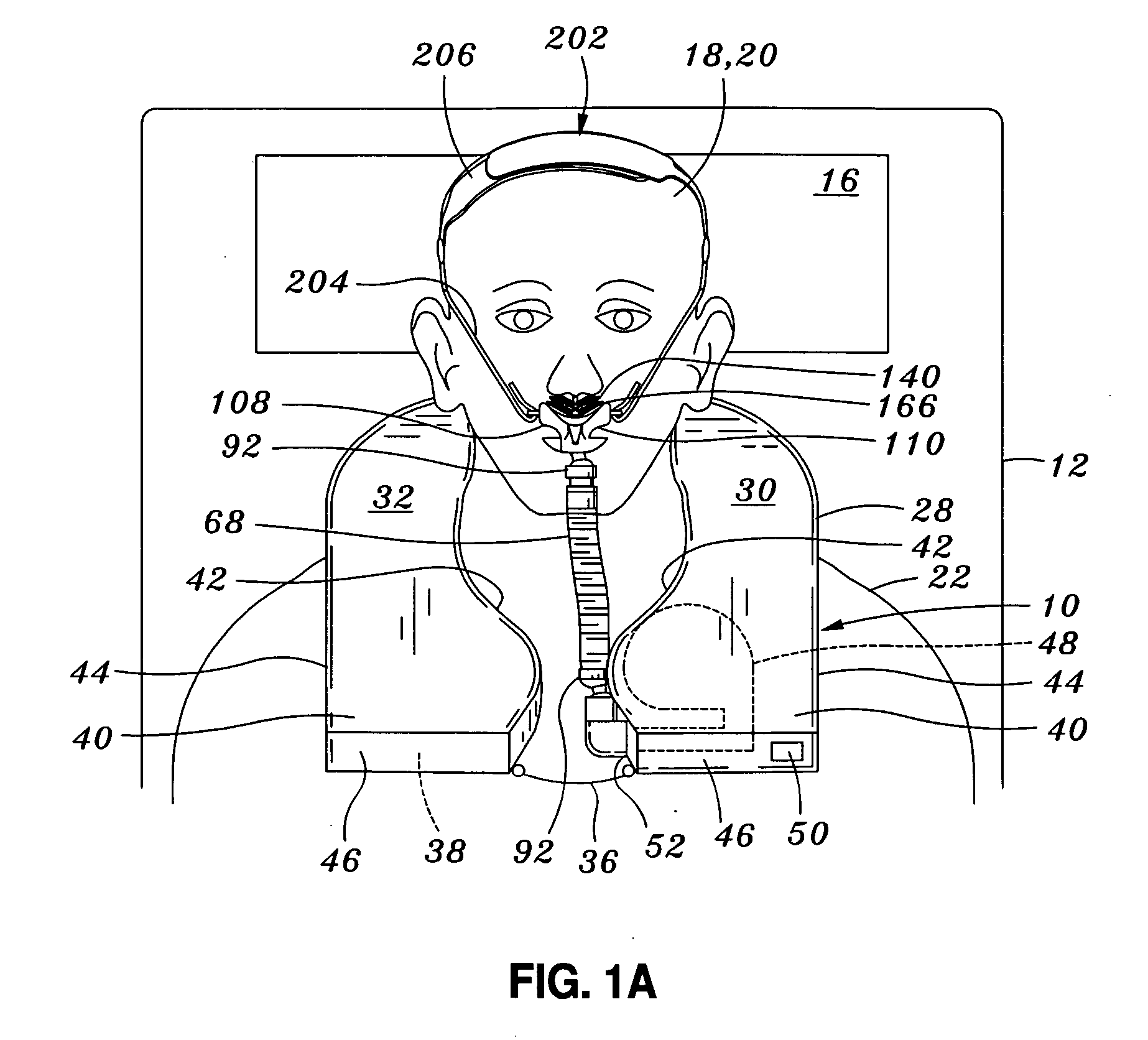 User interface and head gear for a continuous positive airway pressure device