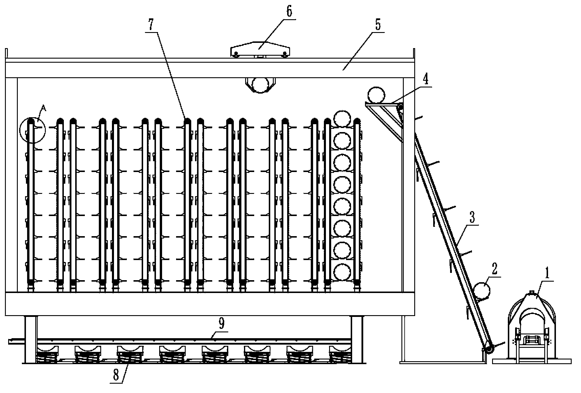 Automatic stacking system for precast pile reinforcement cages