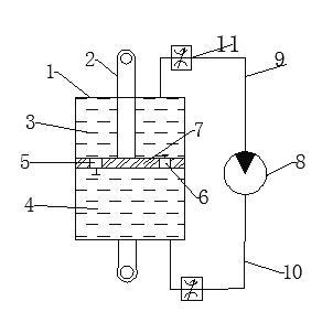 Shock absorber device with shunt-wound inertial container and damping