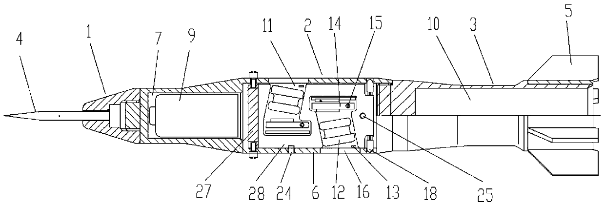 A miniature audio and video detection bomb