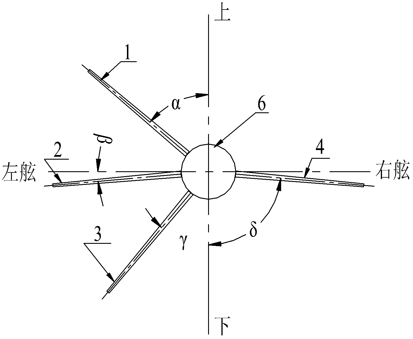 Reaction fin in front of propeller