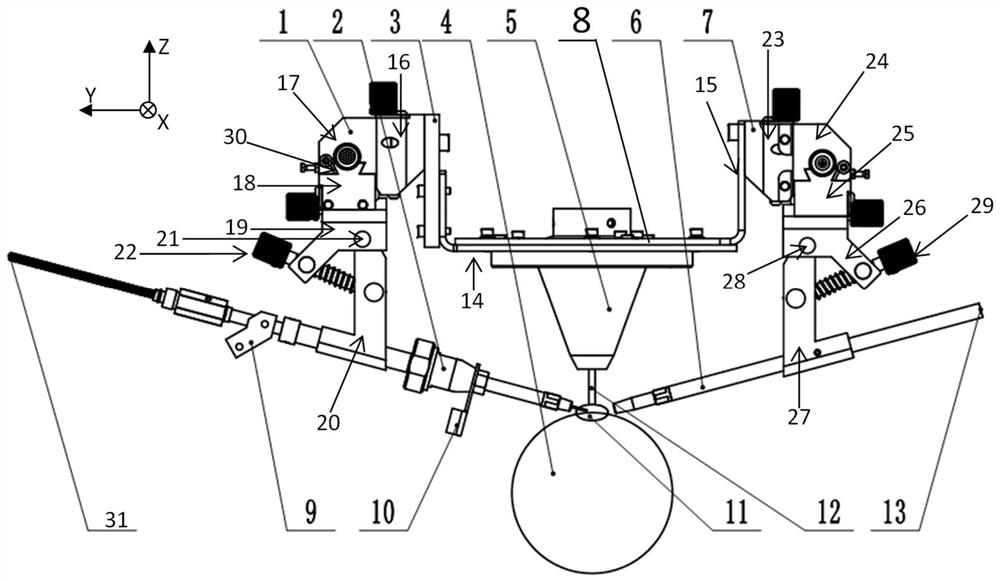 A wire laser cladding device