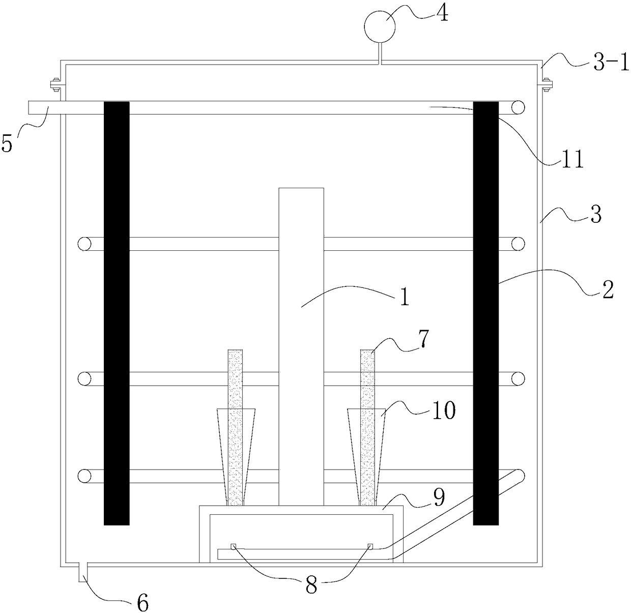 A device for titanium metal oxycarburizing