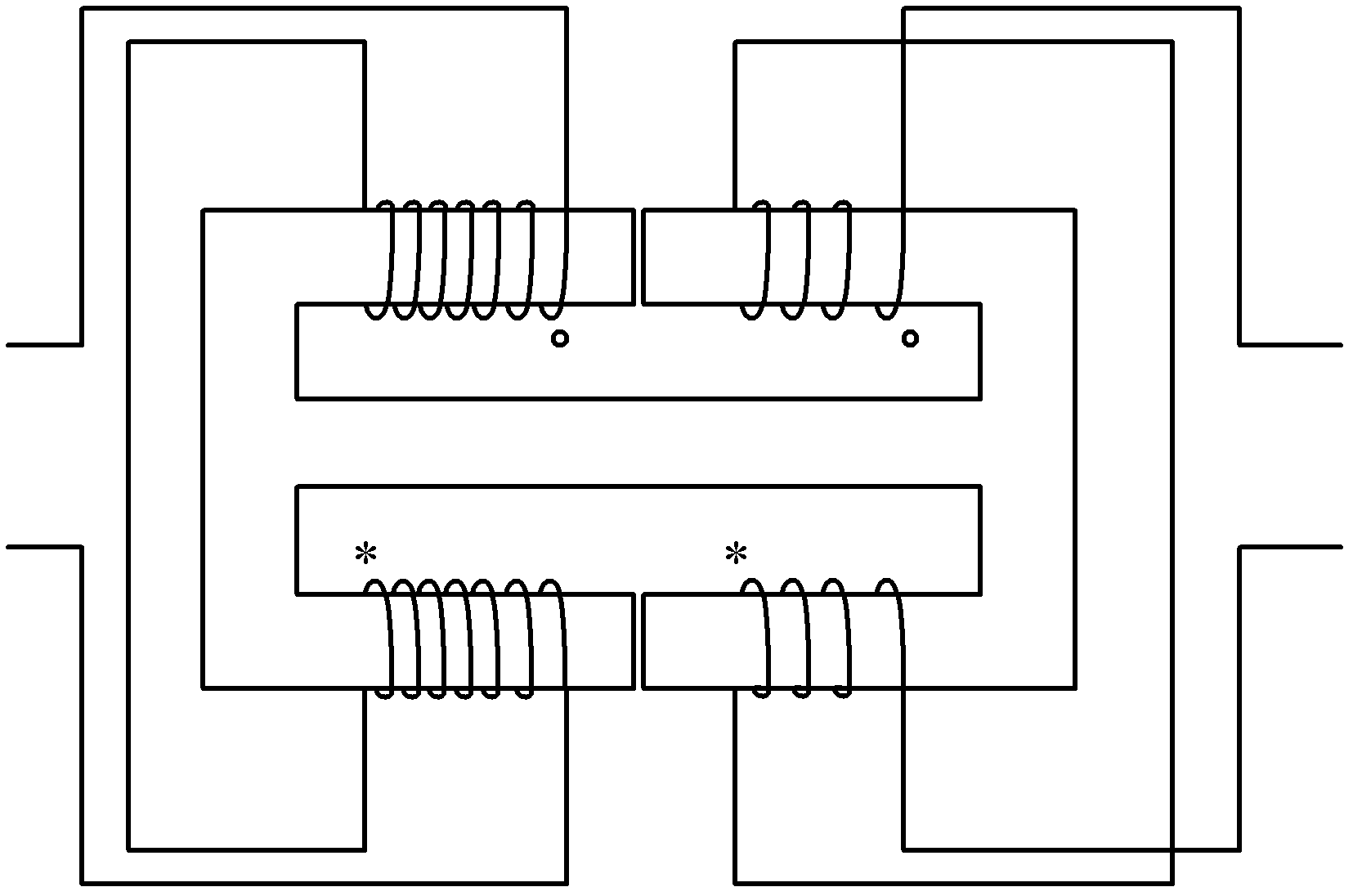 Magnetic integrated self-driving current-double rectification half-bridge three-level direct-current converter