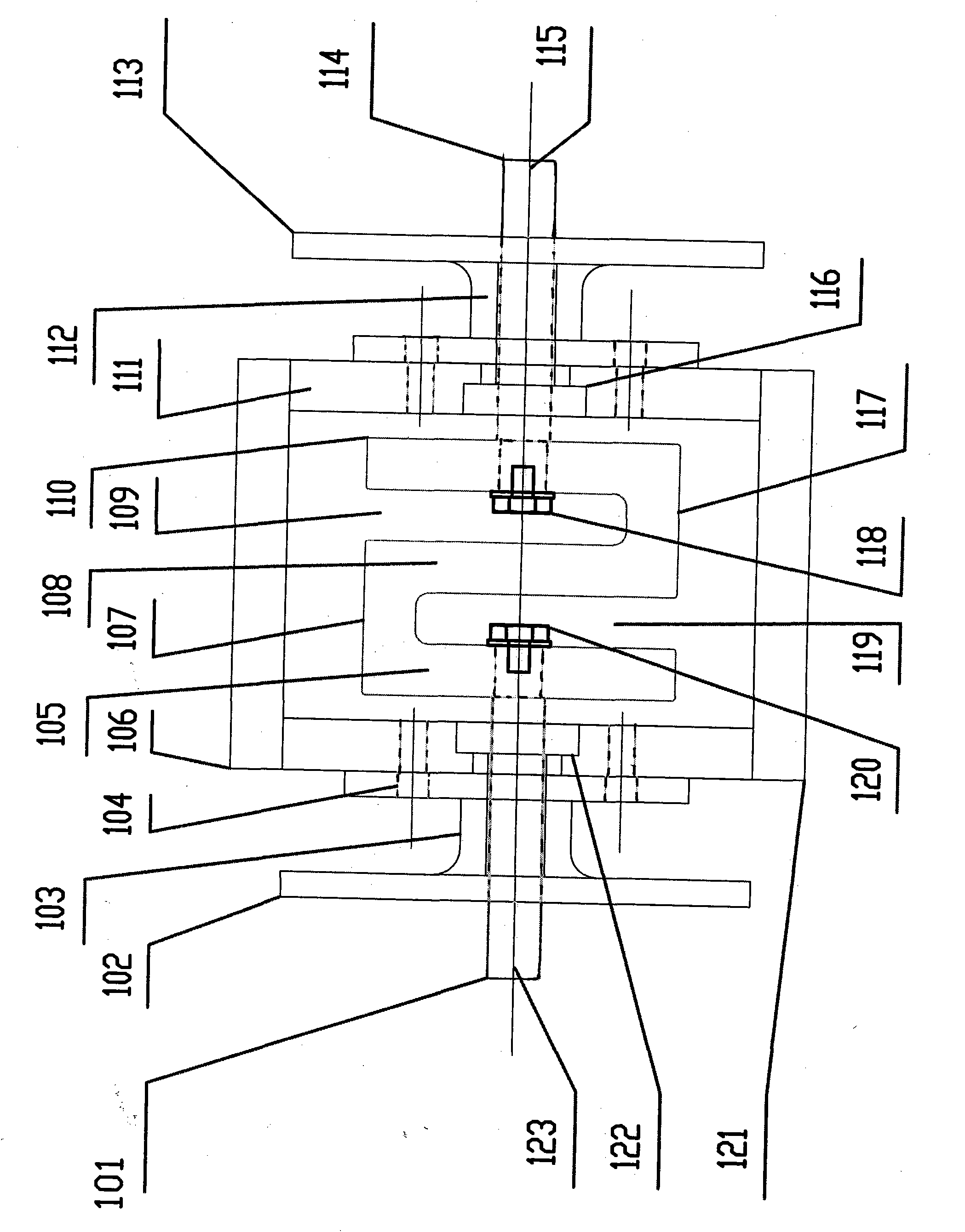 Mechanical synchronous crank labor-saving torque-increasing mechanism