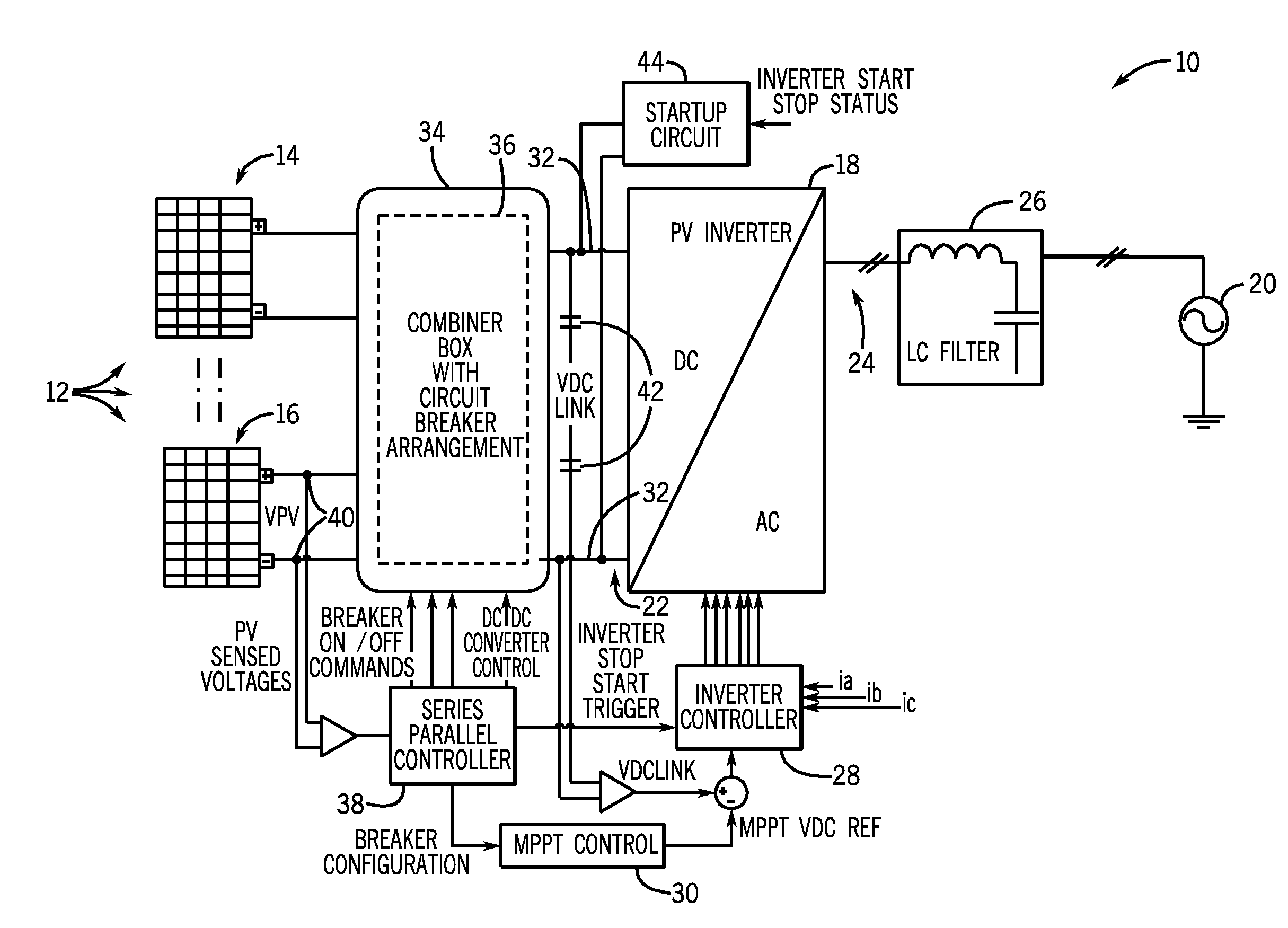 System and method for connection of photovoltaic arrays in series and parallel arrangements