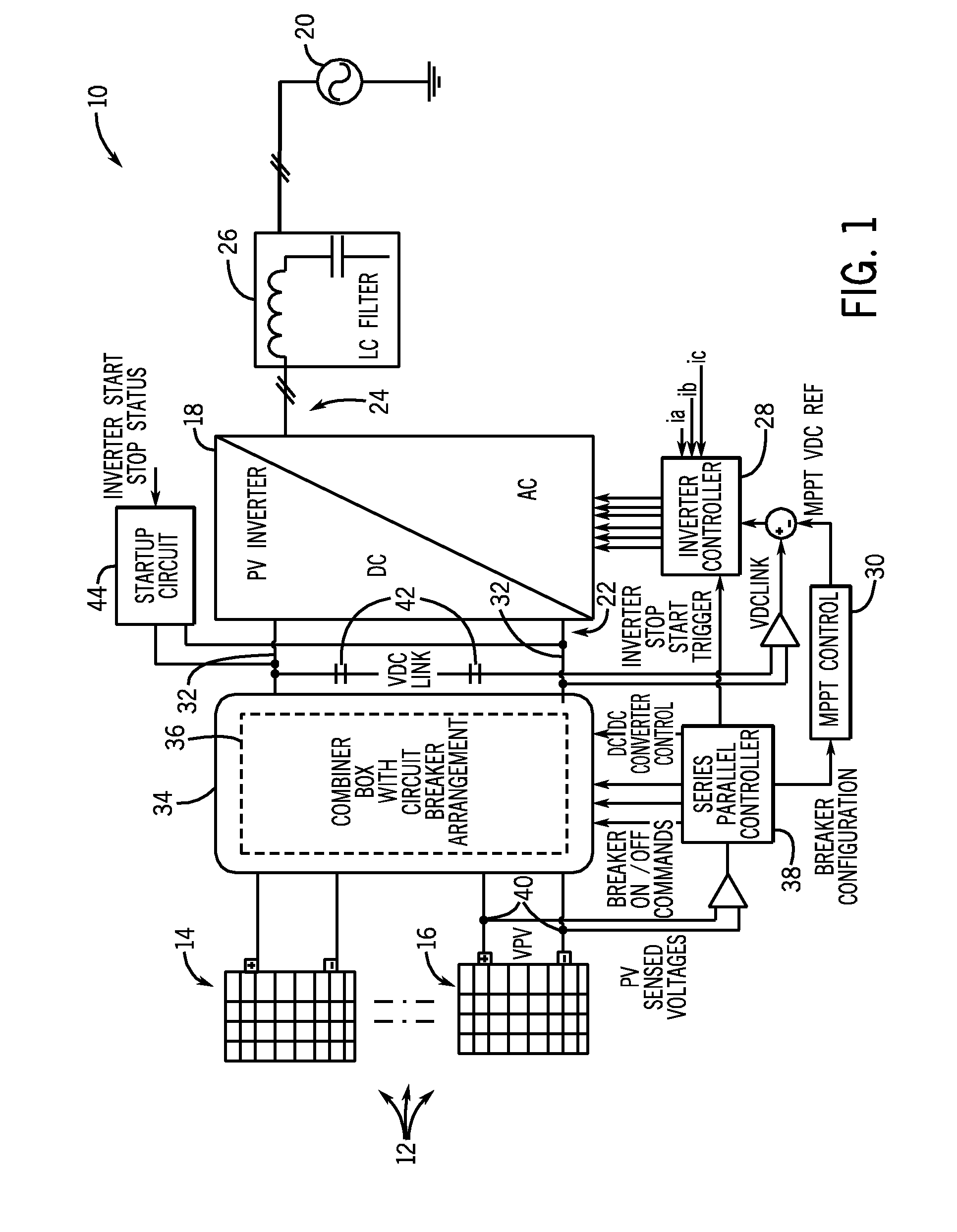 System and method for connection of photovoltaic arrays in series and parallel arrangements
