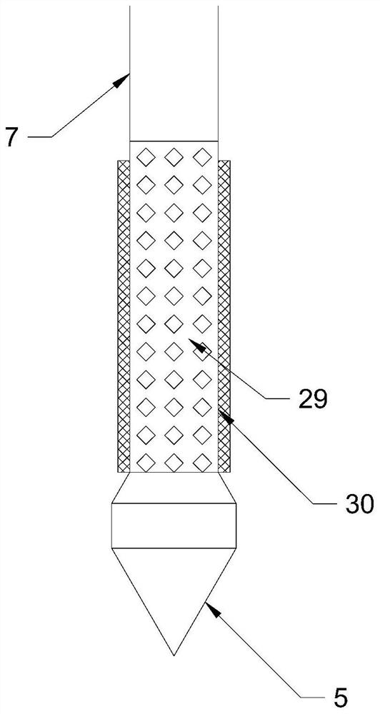 Double-rod discharging device, equipment for controllably releasing shallow harmful gas in land area and construction method