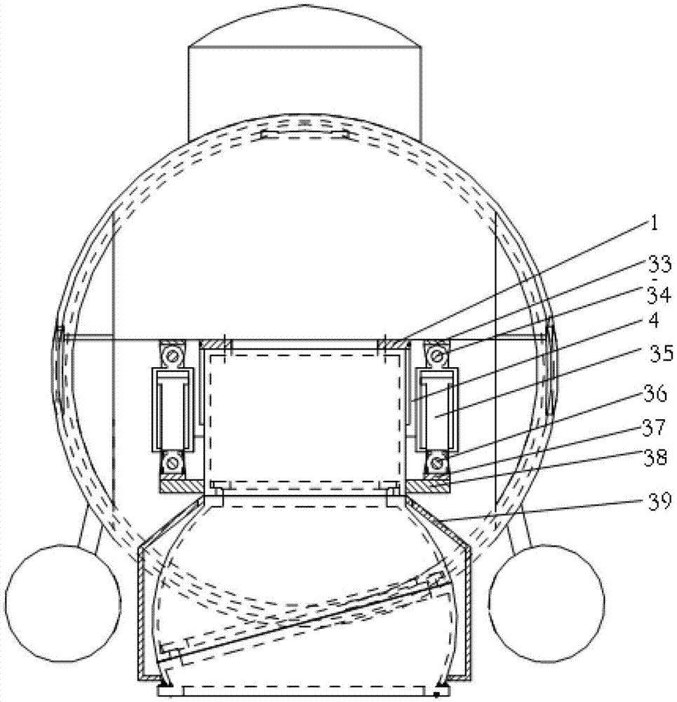 Submersible vehicle embedded type butting device