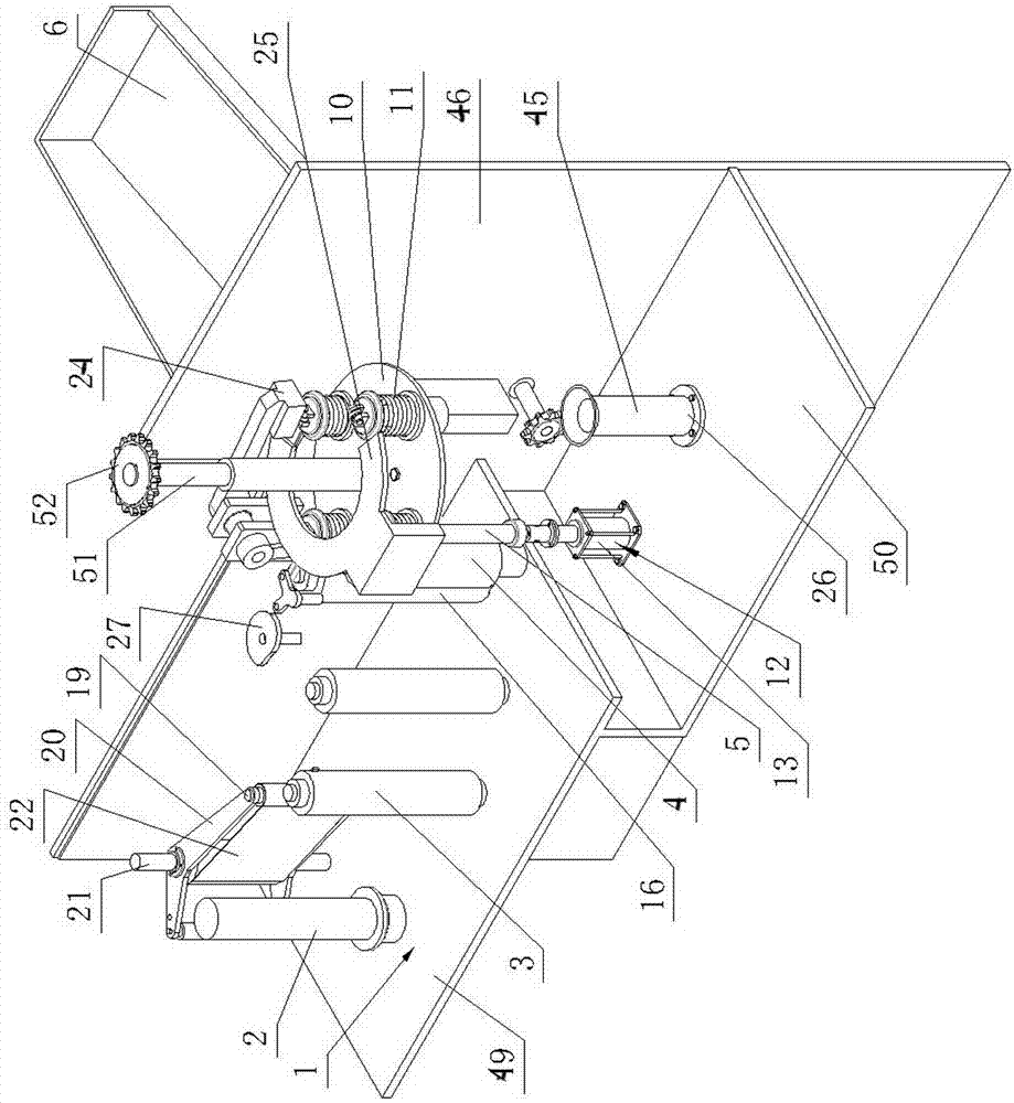 Paper tube conveying mechanism of aluminum foil rewinding machine