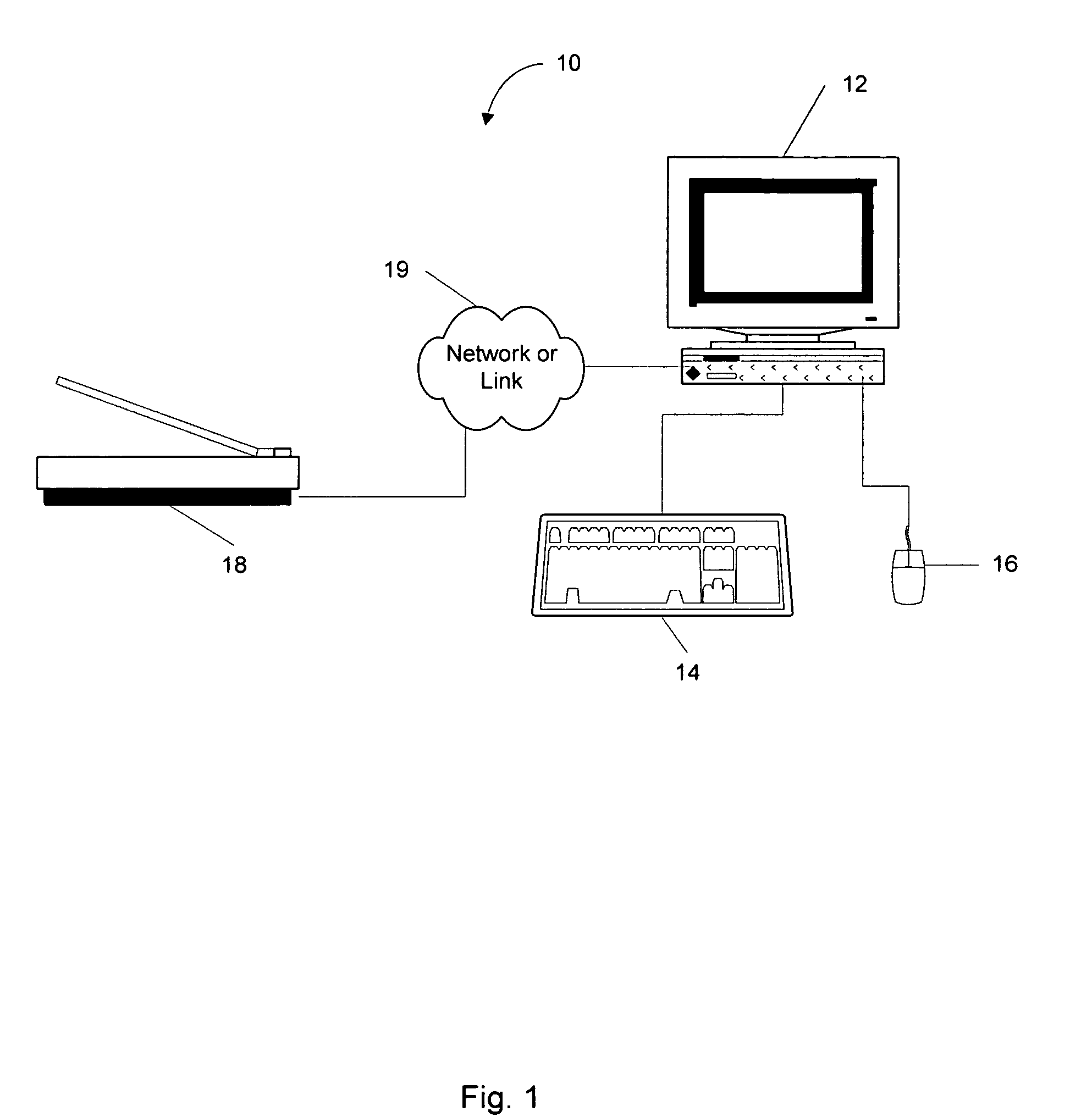 Method and device for converting scanned text to audio data via connection lines and lookup tables