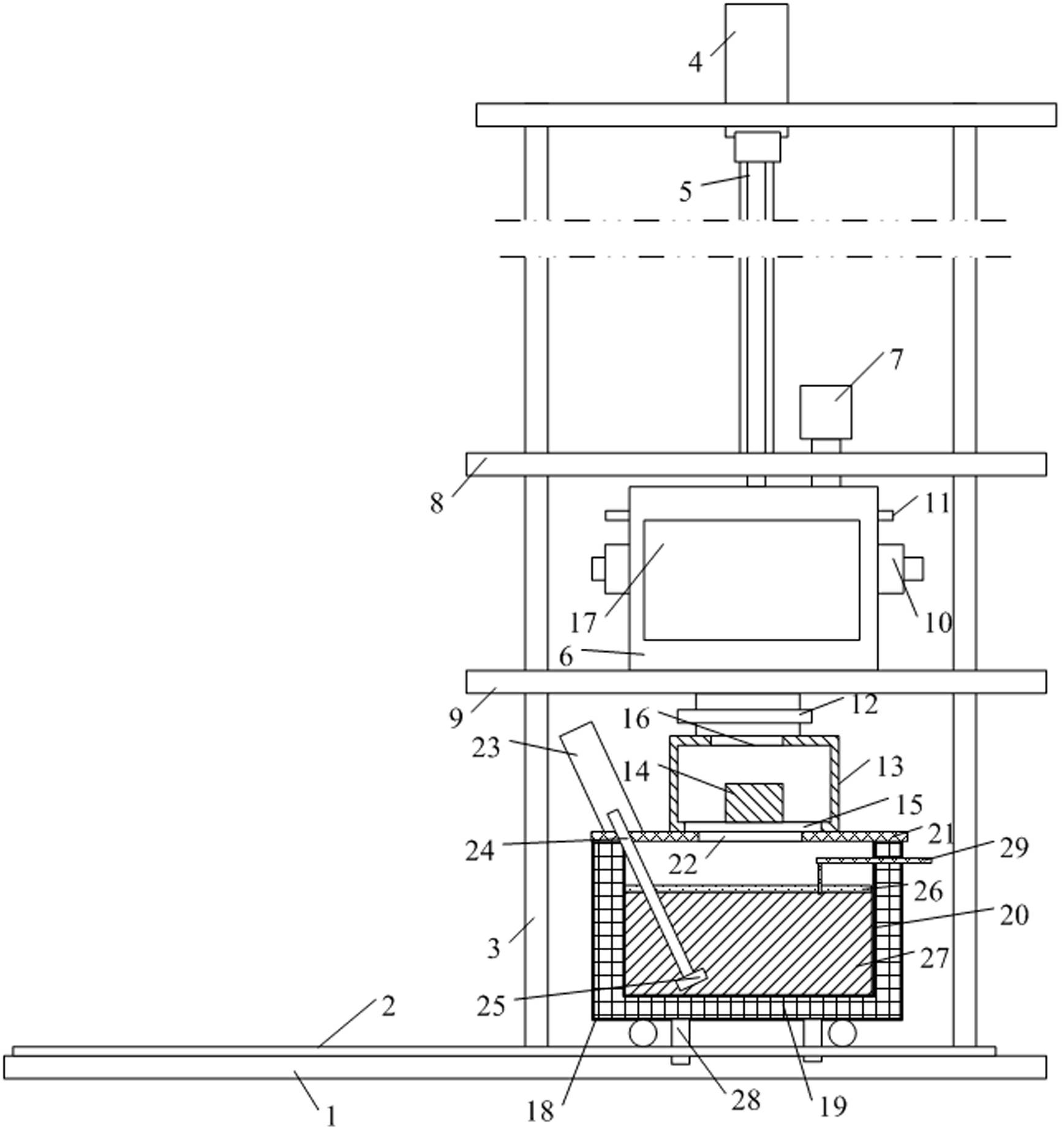 Test machine for simulating hot galvanizing of slat