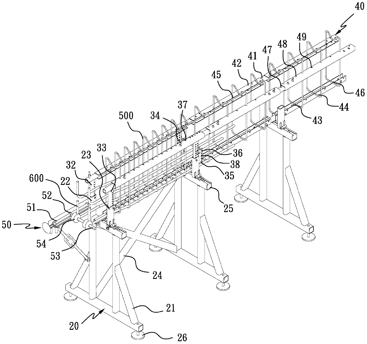 Device for assembling reinforcement cages, and assembly method of reinforcement cages