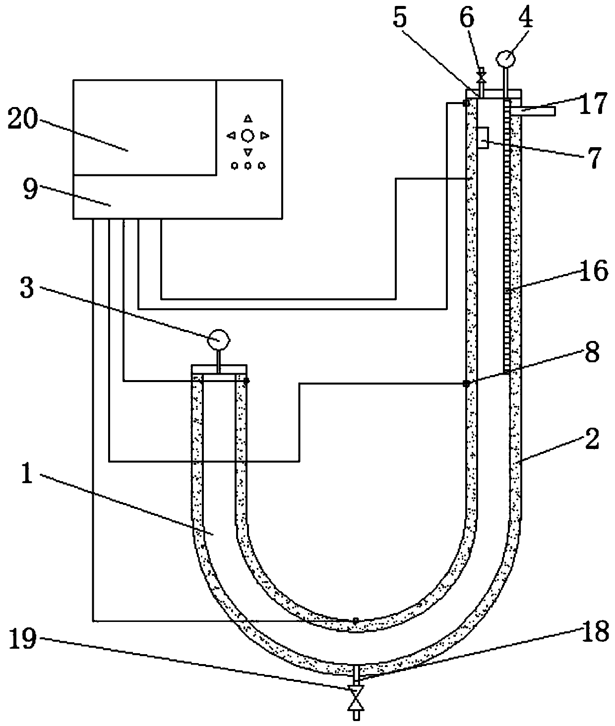 Density liquid level measuring device and measuring method thereof