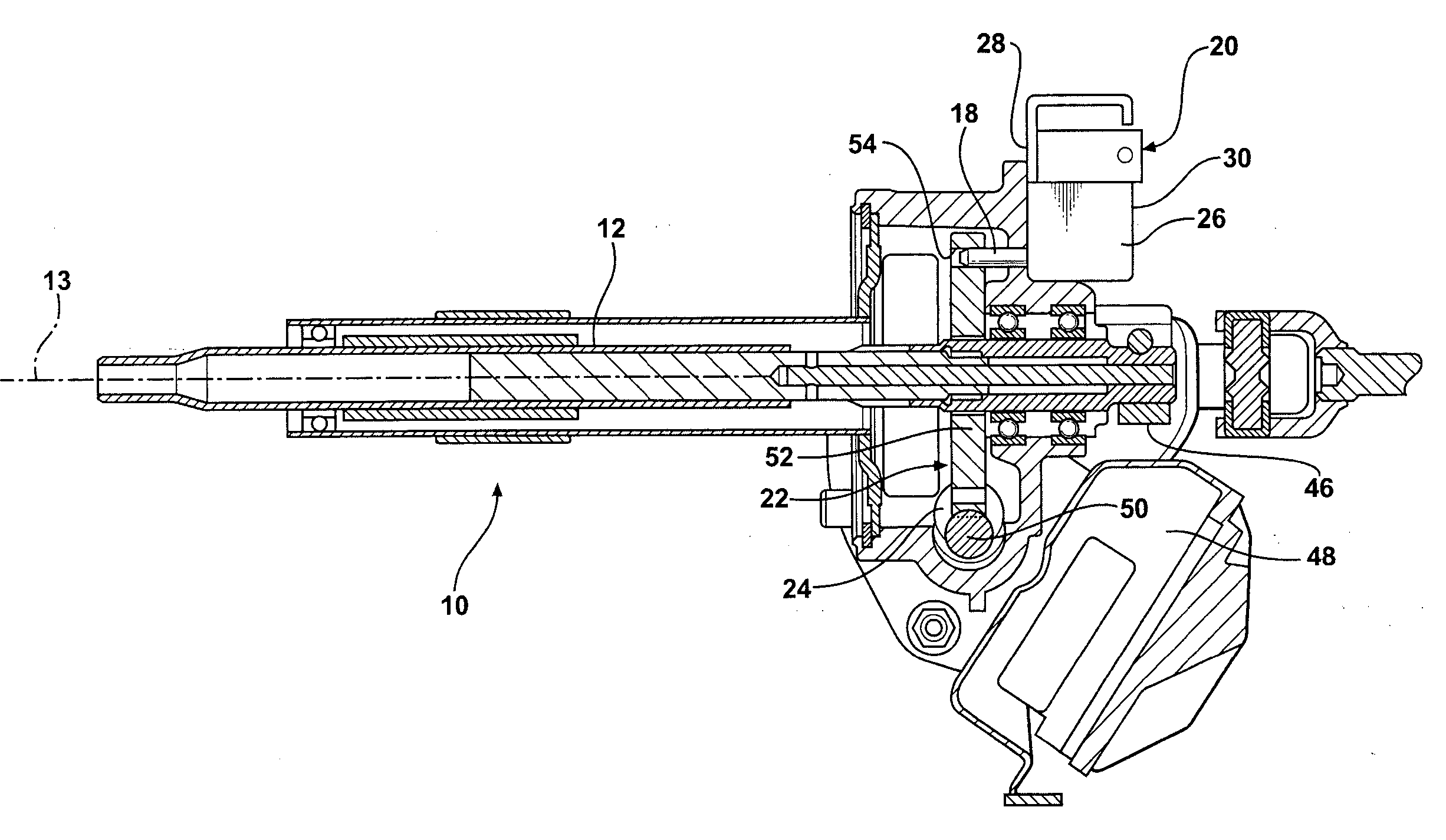 Column assembly of a vehicle having a steering column to be locked and unlocked