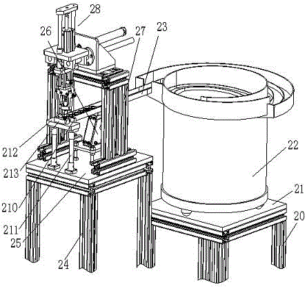 Bearing feeding mechanism for bearing and gear shaft assembling machine of lawn mower head