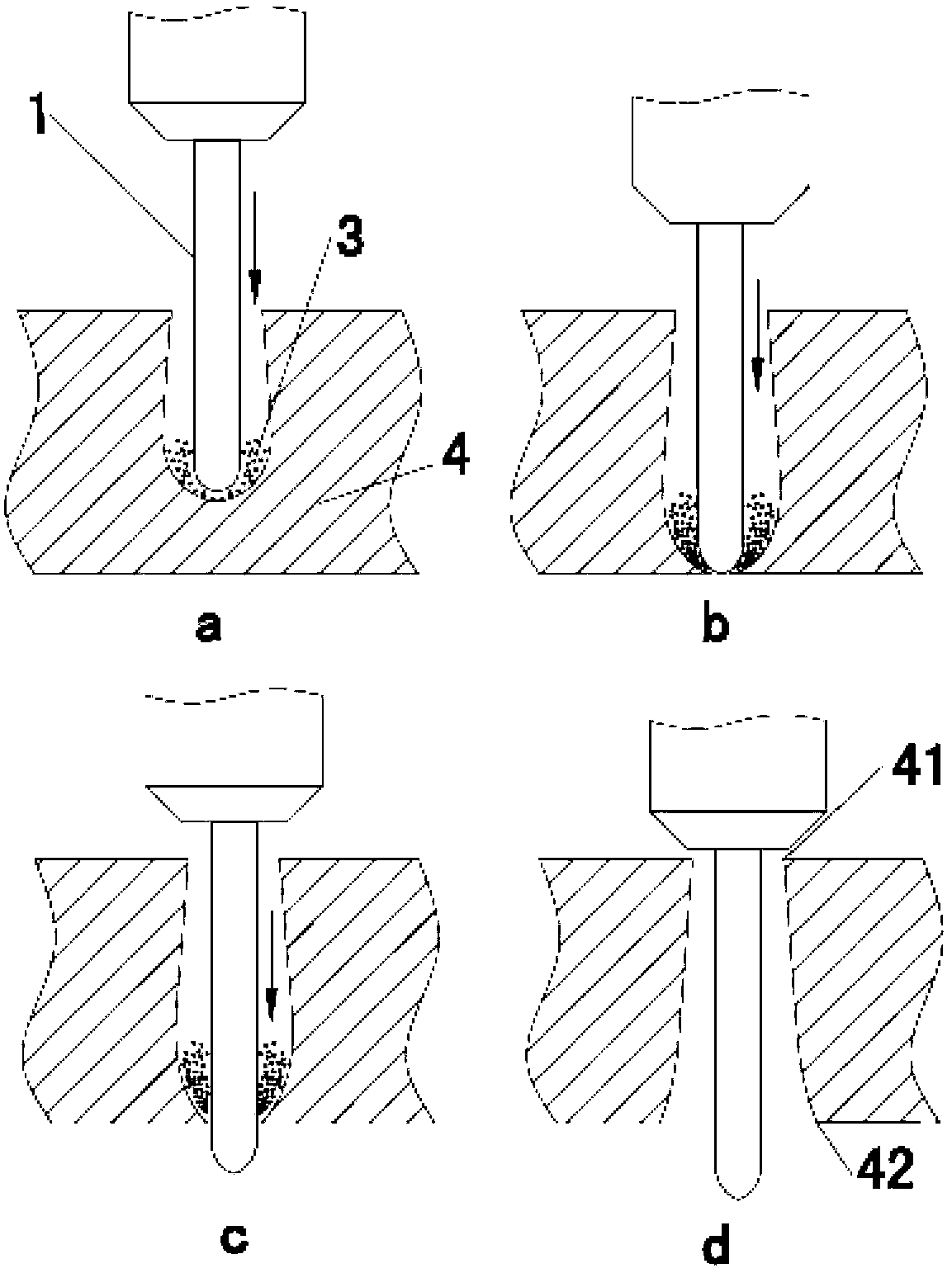 Electric spark machining method and device for micro inverted taper hole