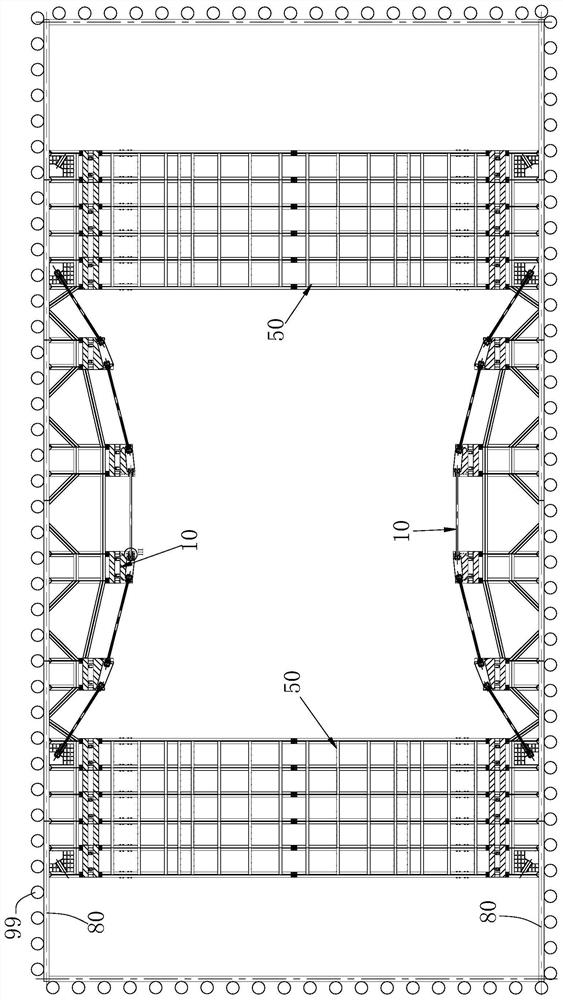 Horizontal supporting system and construction method thereof