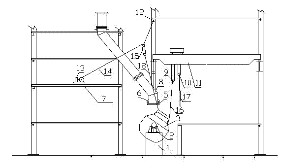 Method of maintenance and lifting for moving section flue at converter mouth