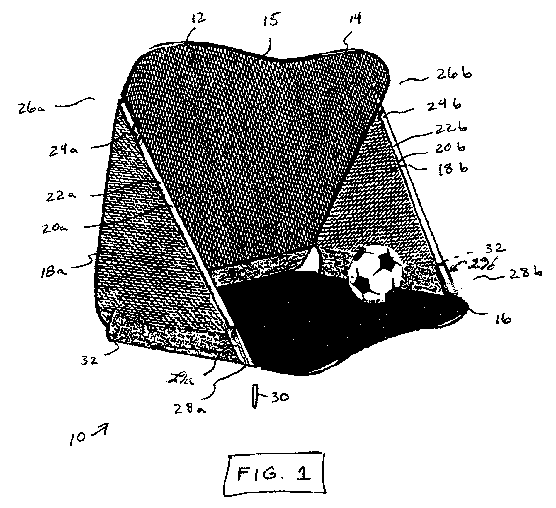 Portable soccer goal apparatus