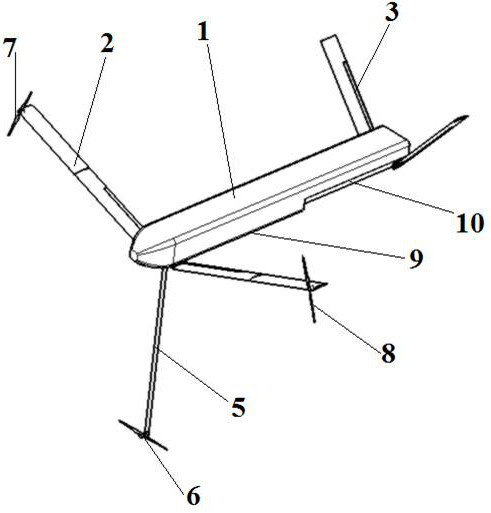 A tube-type launching compound-wing unmanned aerial vehicle and a method for realizing lateral rolling operation