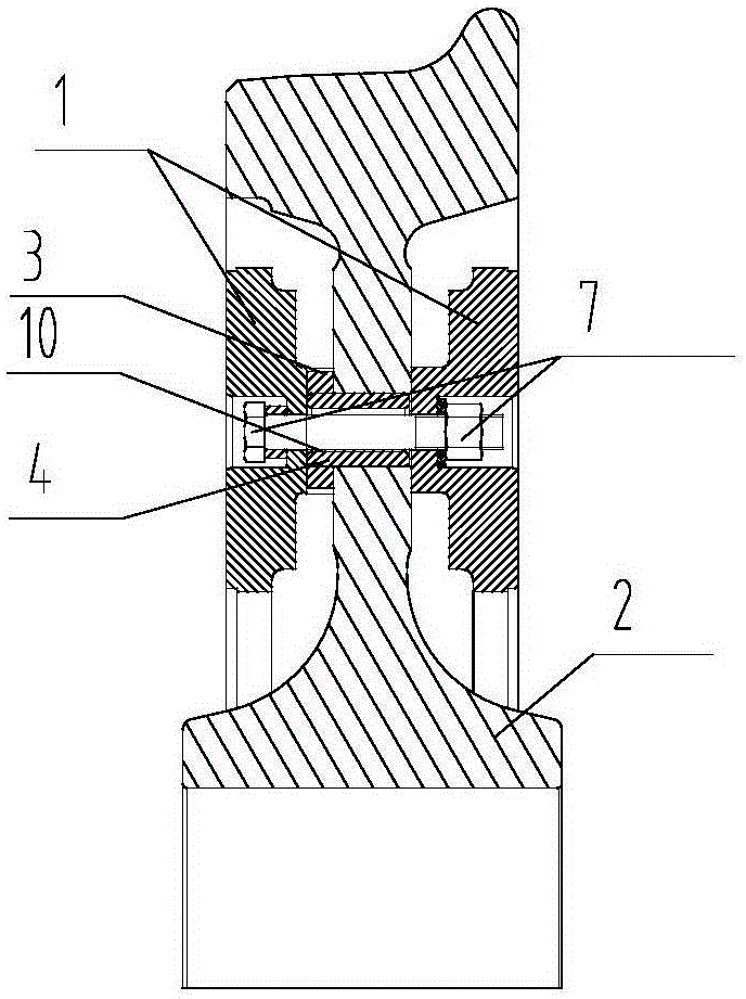 High-speed train wheel brake disc with sliding block structure and installing method
