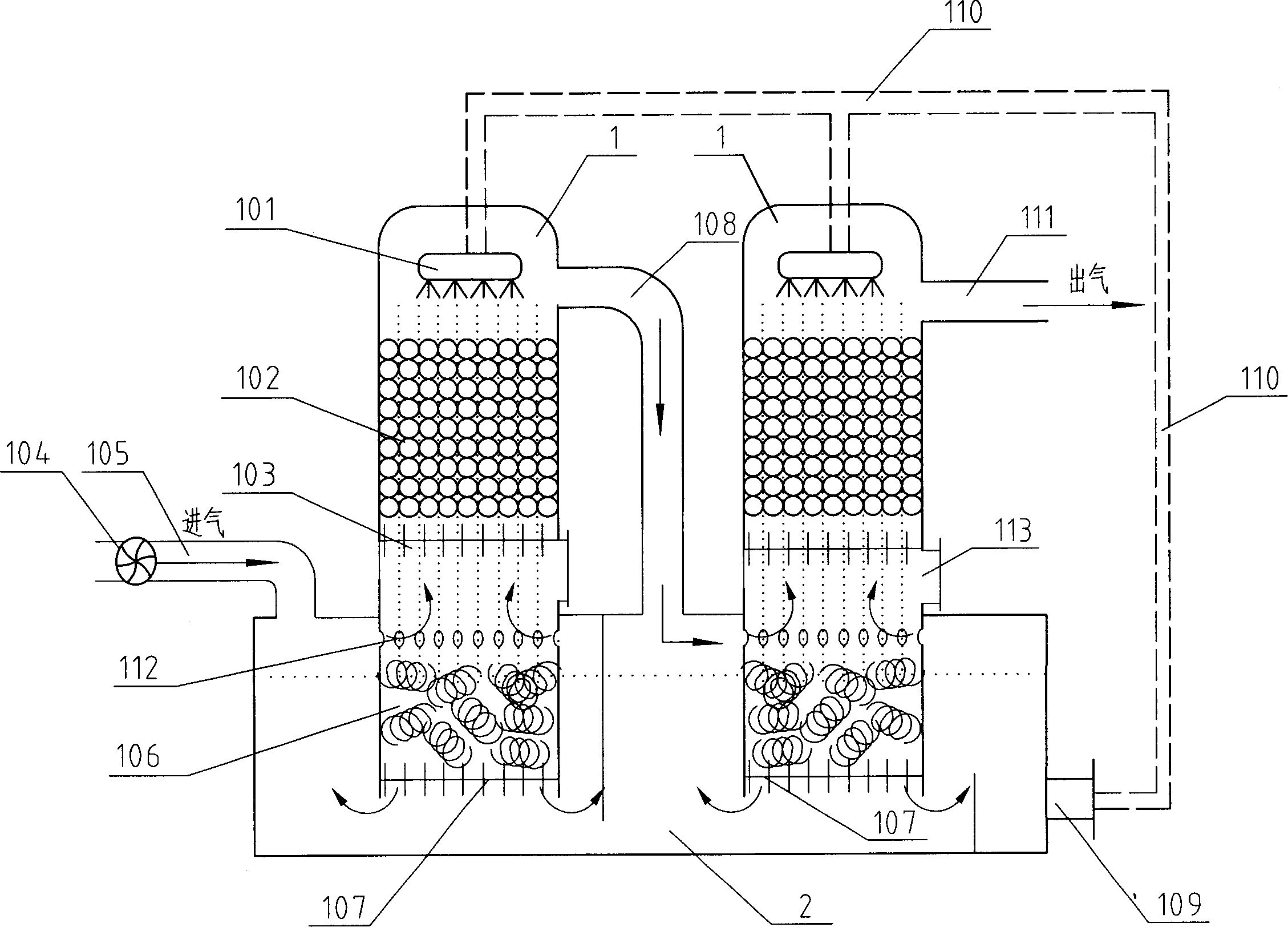 Chlorine leakage absorption device and method
