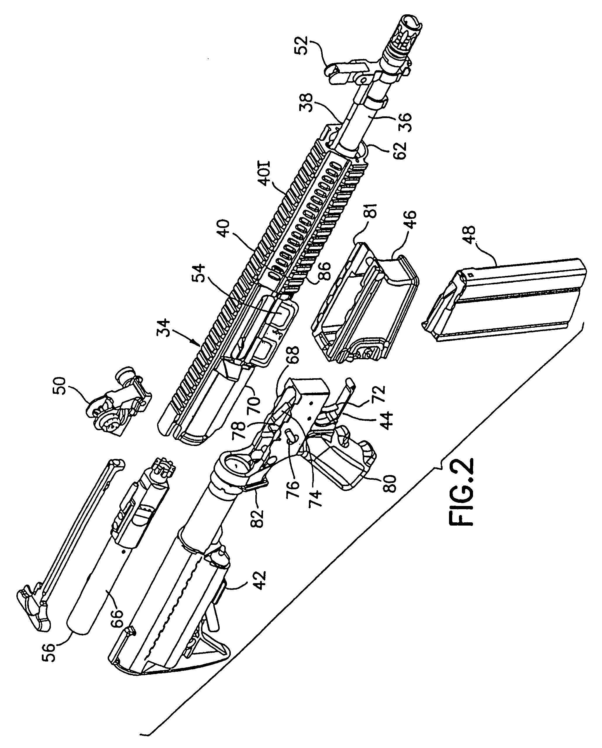 Automatic or semi-automatic rifle
