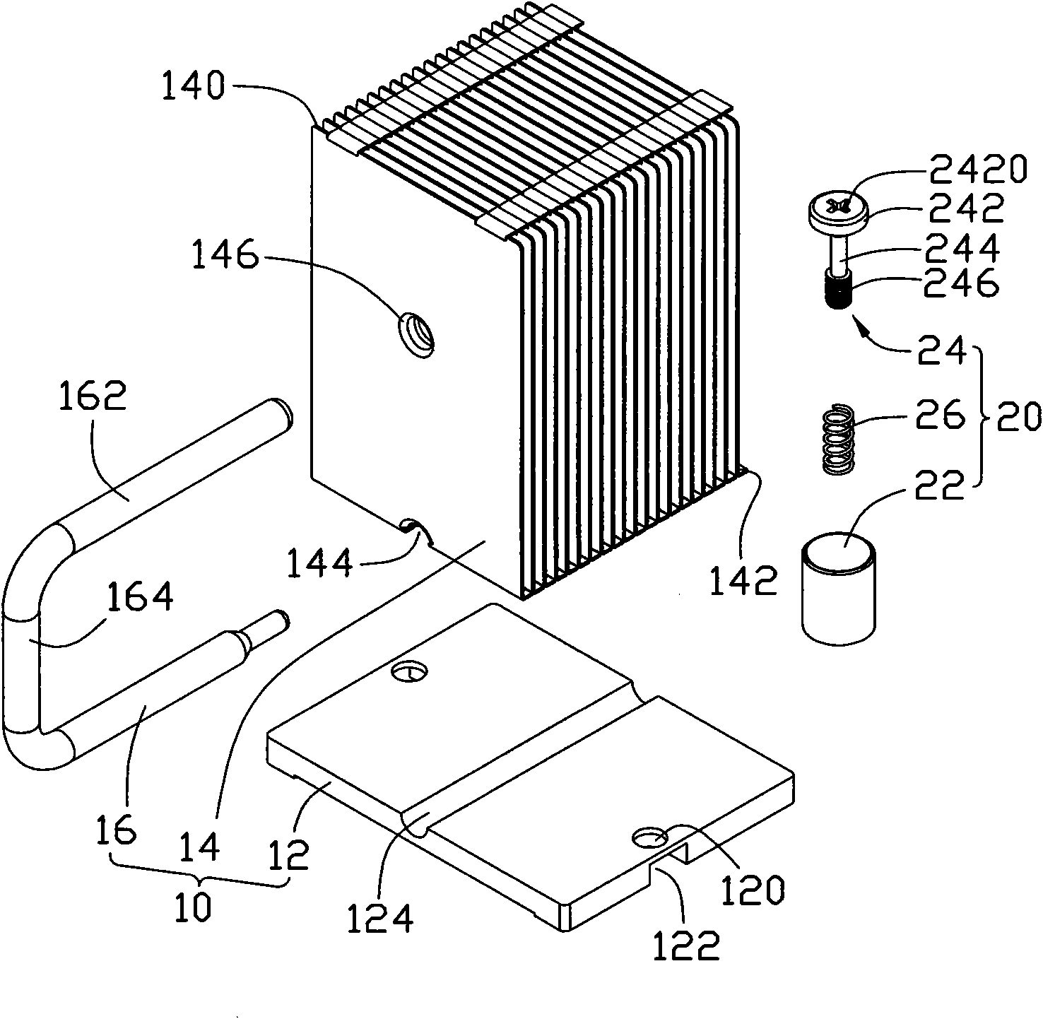 Fixing piece and heat dissipating device using same