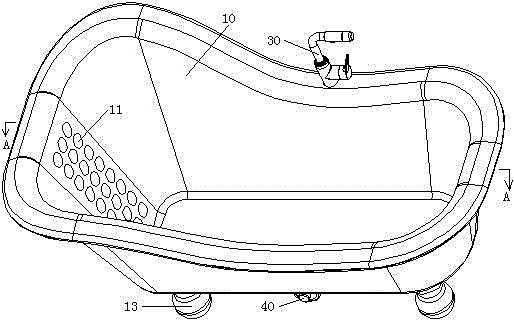 Bathtub with physical therapy function and use method thereof