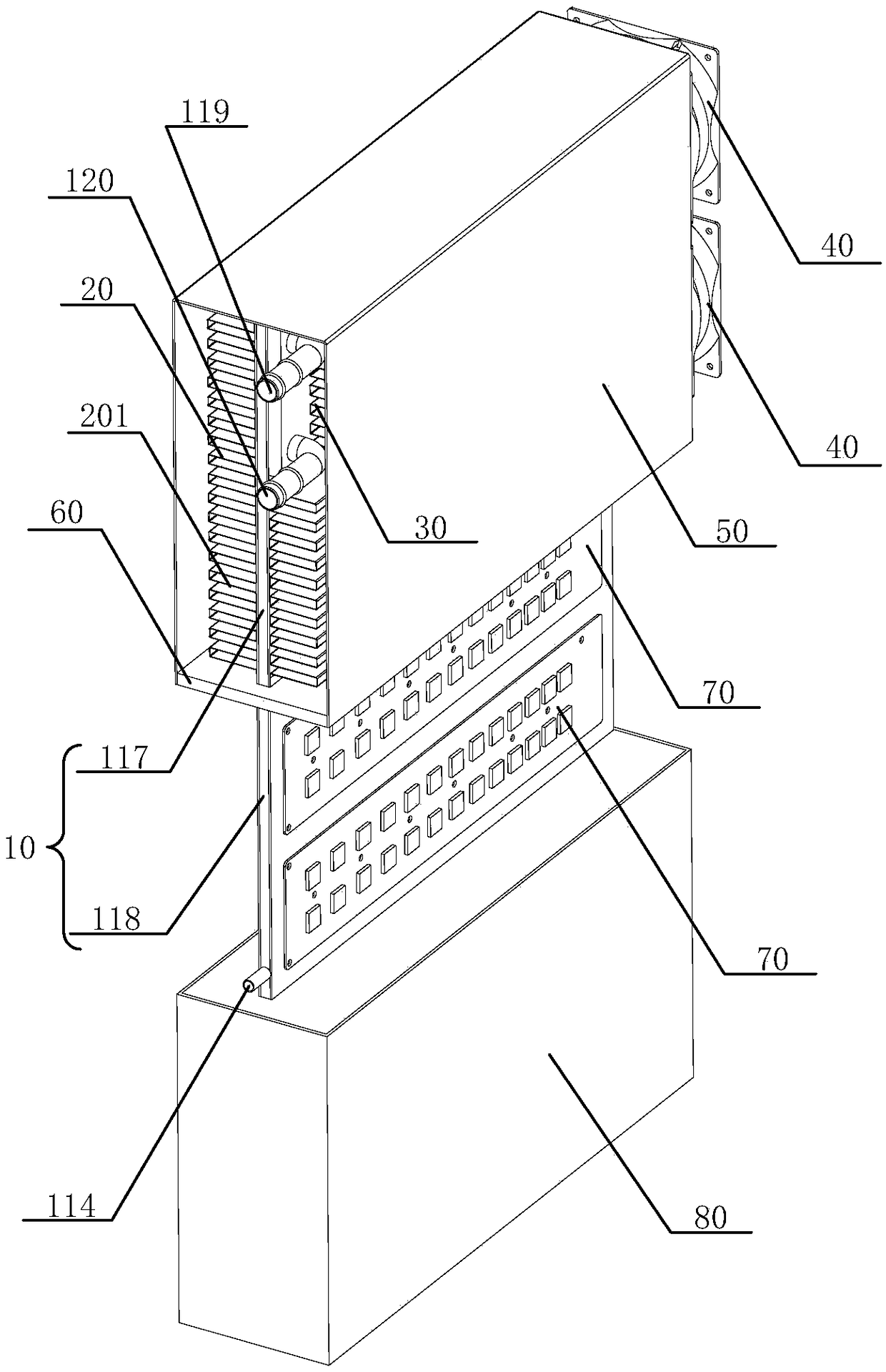 Air-cooled liquid-cooled combined thermally superconducting plate radiator