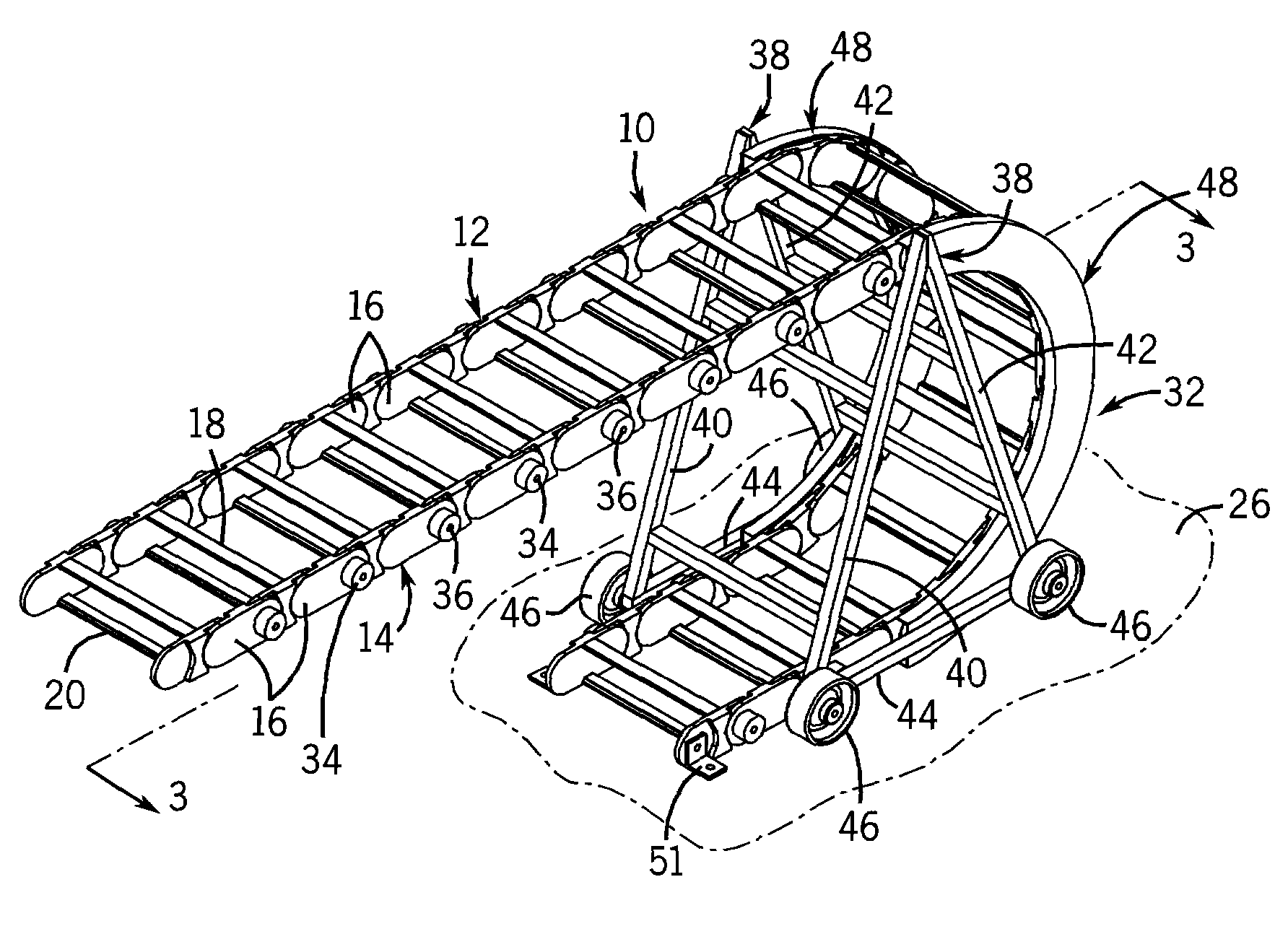 Cable and hose carrier support system