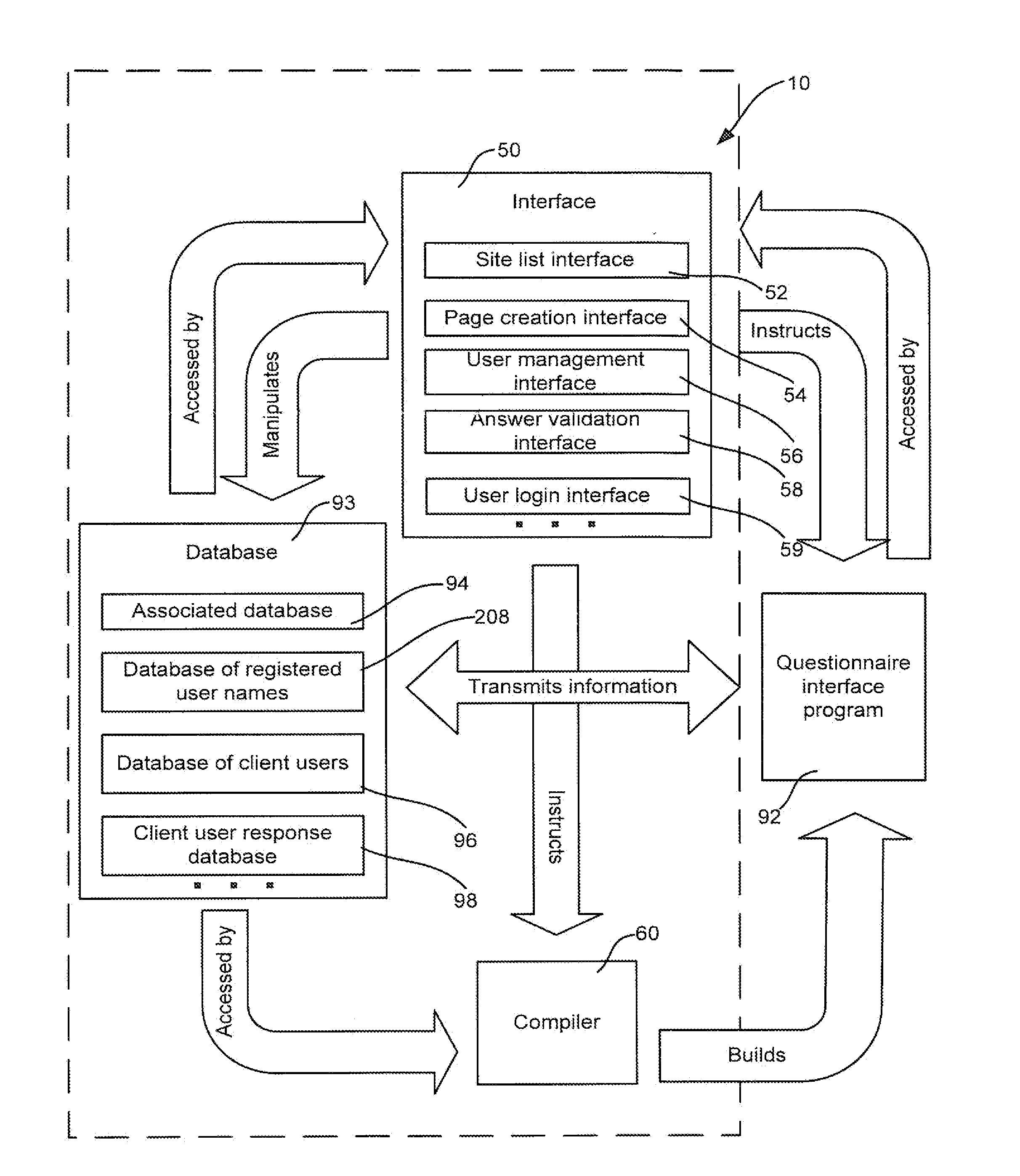 Method and computer program product for creating a questionnaire interface program