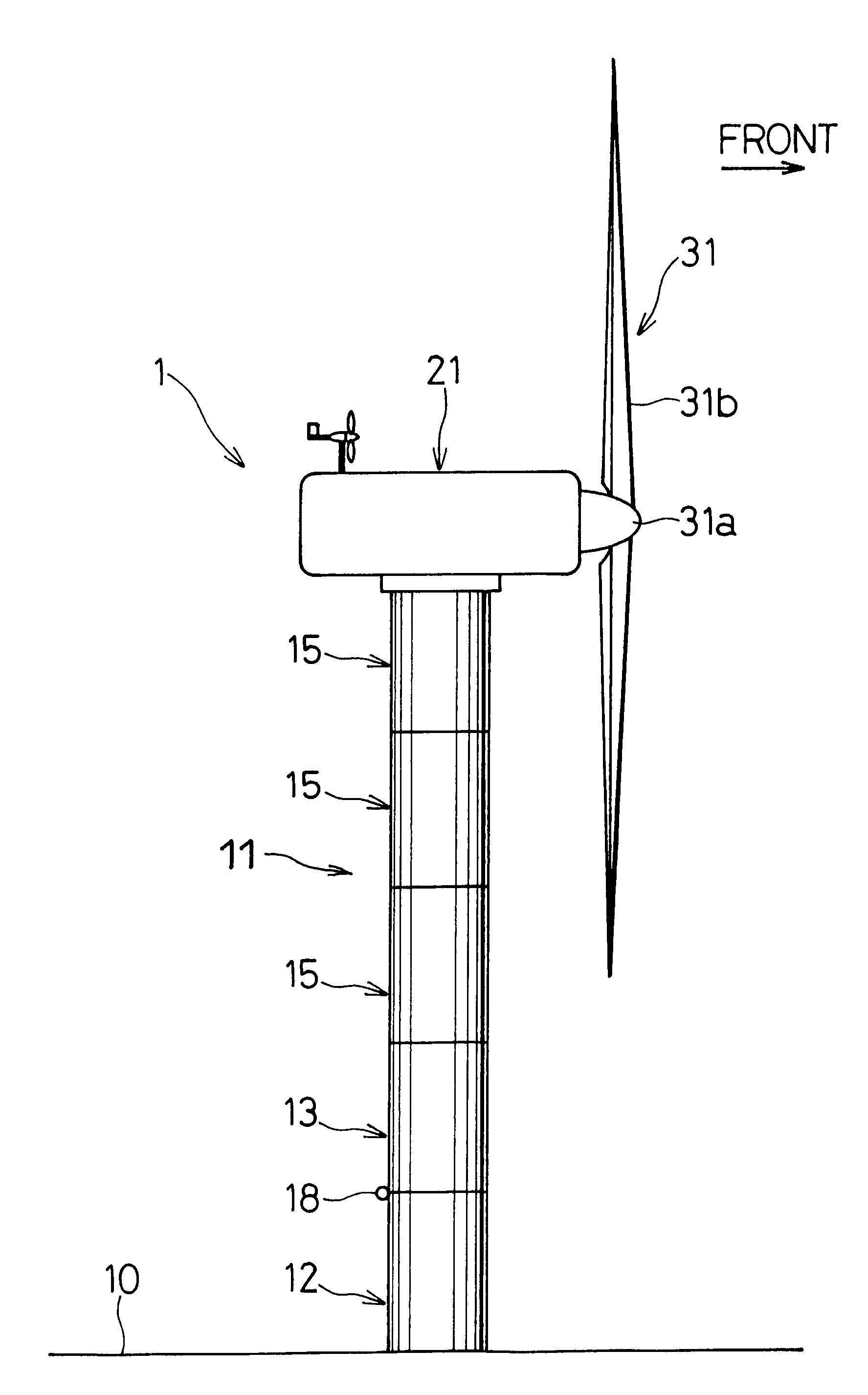 Horizontal axis type wind turbine and method of construction thereof