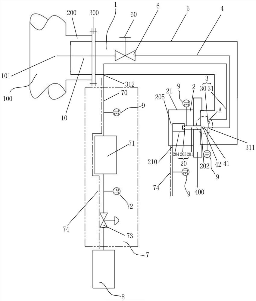 Device for sampling and gasifying liquid-phase medium