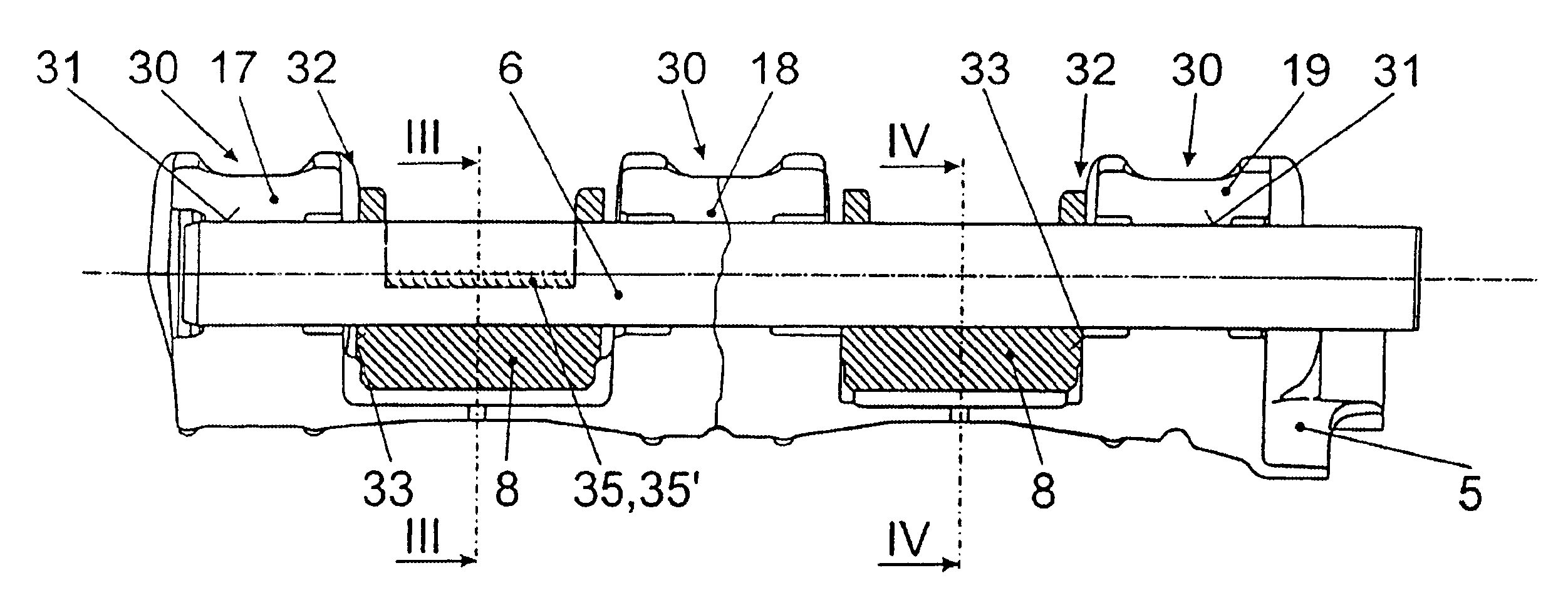 Compensating shaft assembly for piston engines