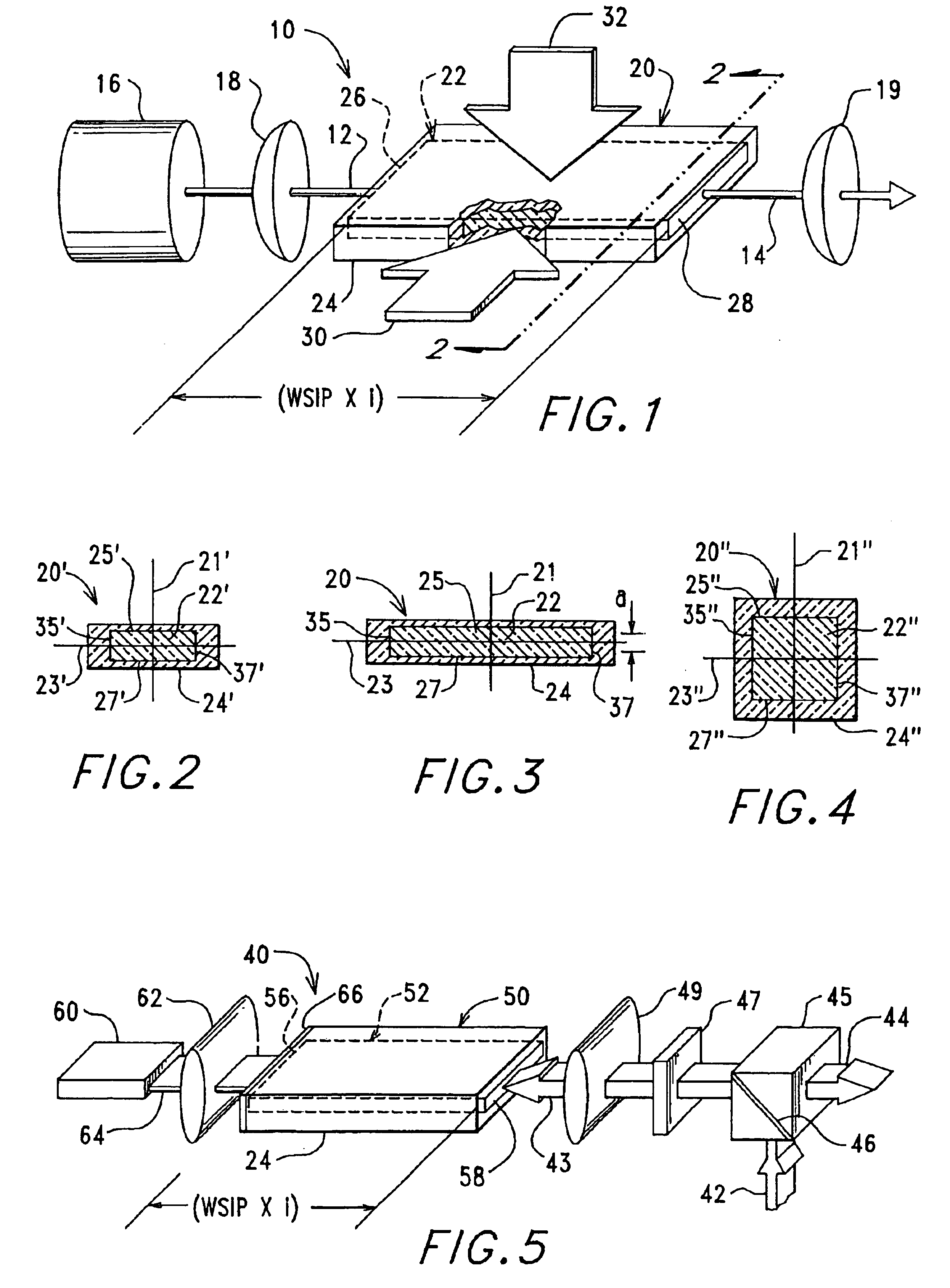 Power scalable waveguide amplifier and laser devices