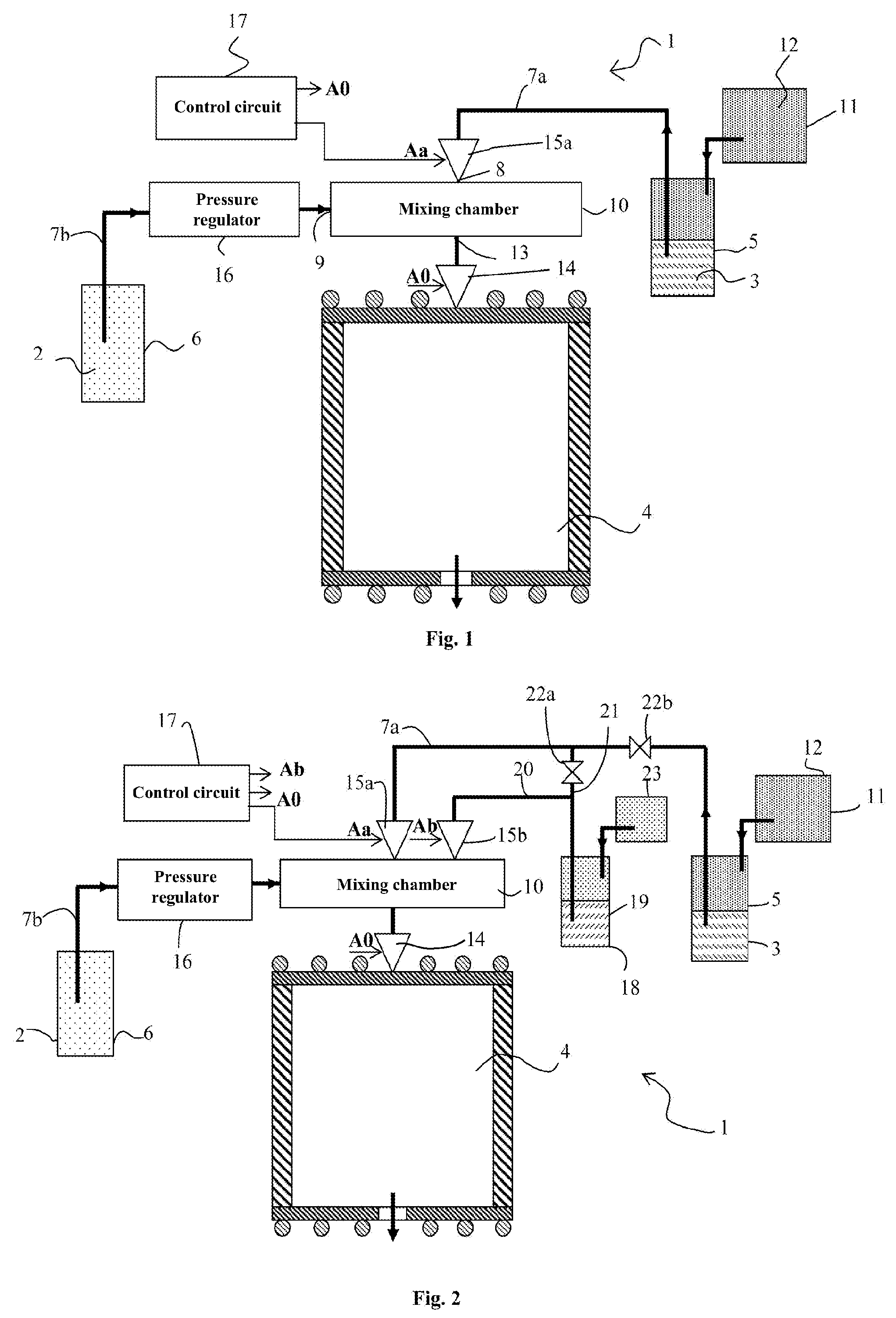 Device for introducing, injecting or spraying a mixture of a carrier gas and liquid compounds and method for implementing said device