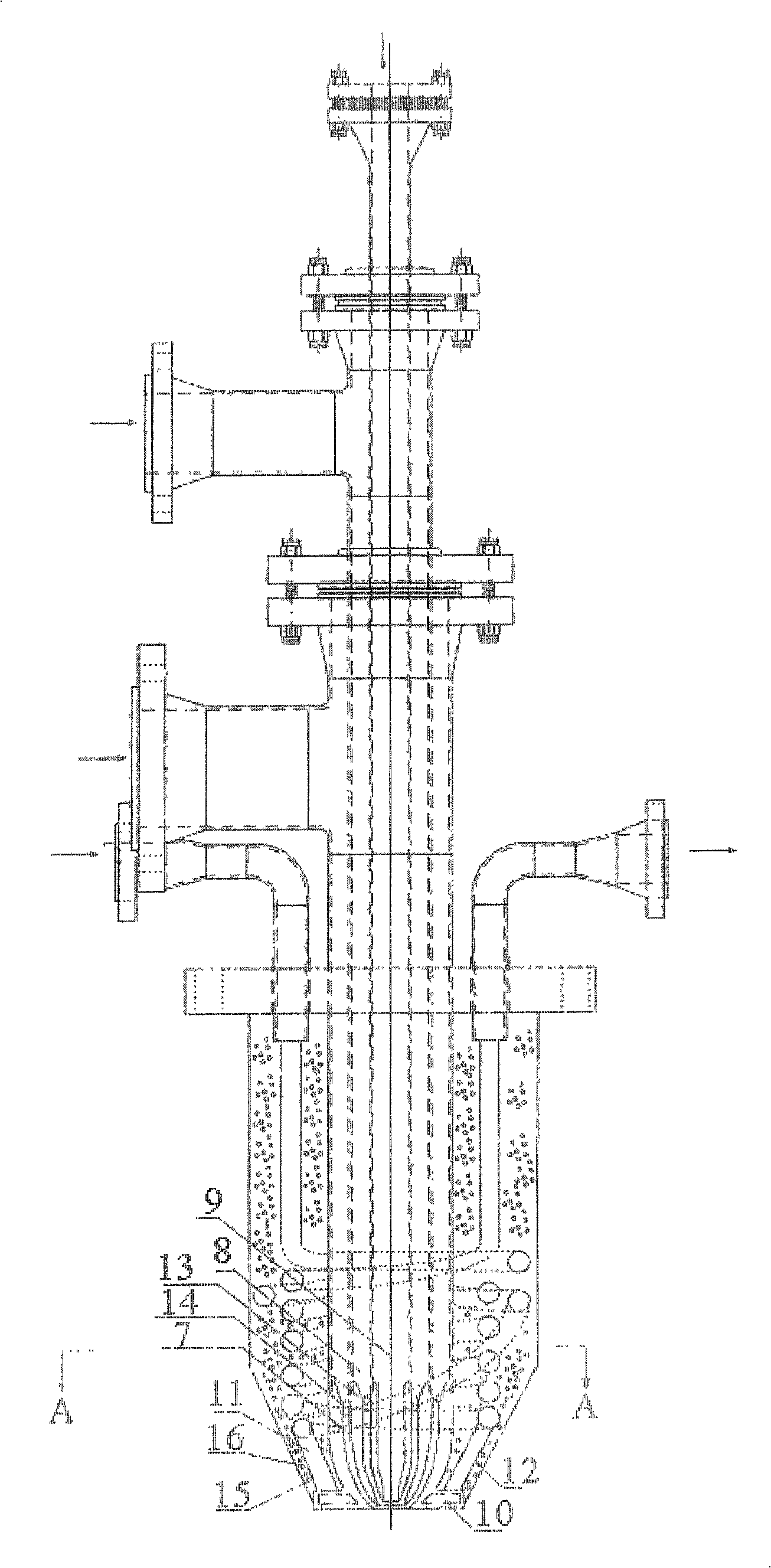 Nozzle for preparing synthesized gas by partial oxidation of liquid fuel