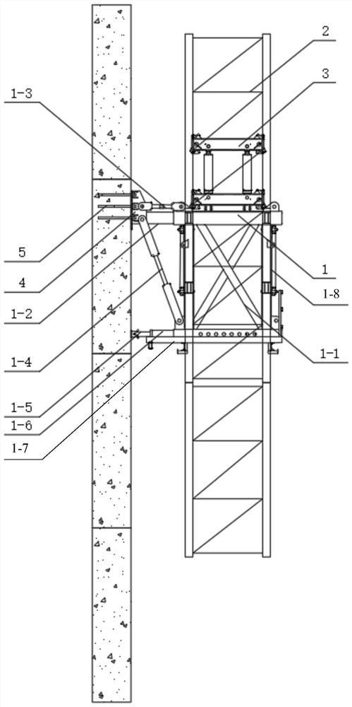 Heavy-load self-climbing construction device and climbing method thereof