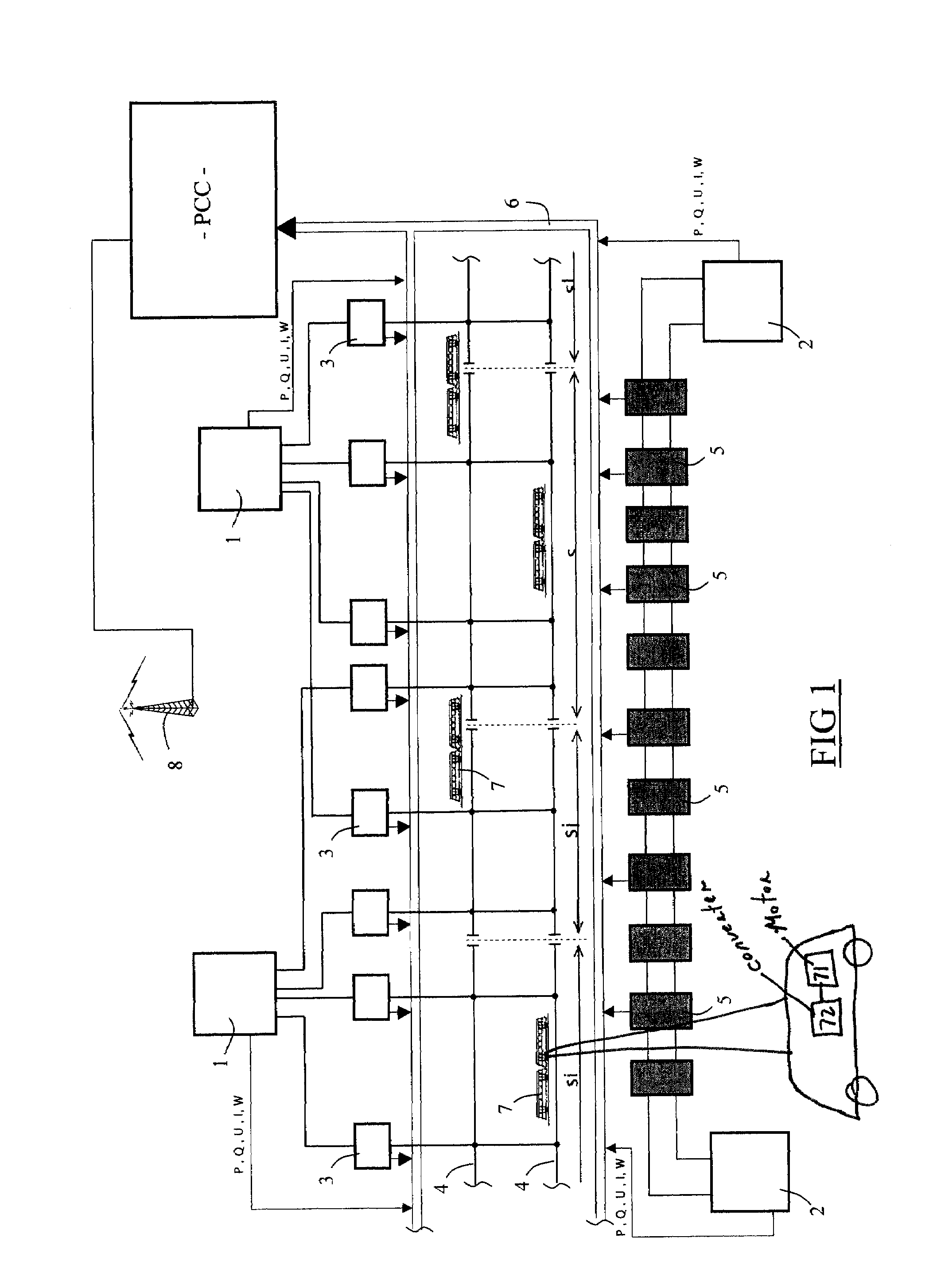 Method and a system for monitoring and regulating the power consumed by a transport system