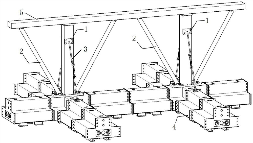 Prefabricated assembly type large-span steel column connecting structure and construction method thereof