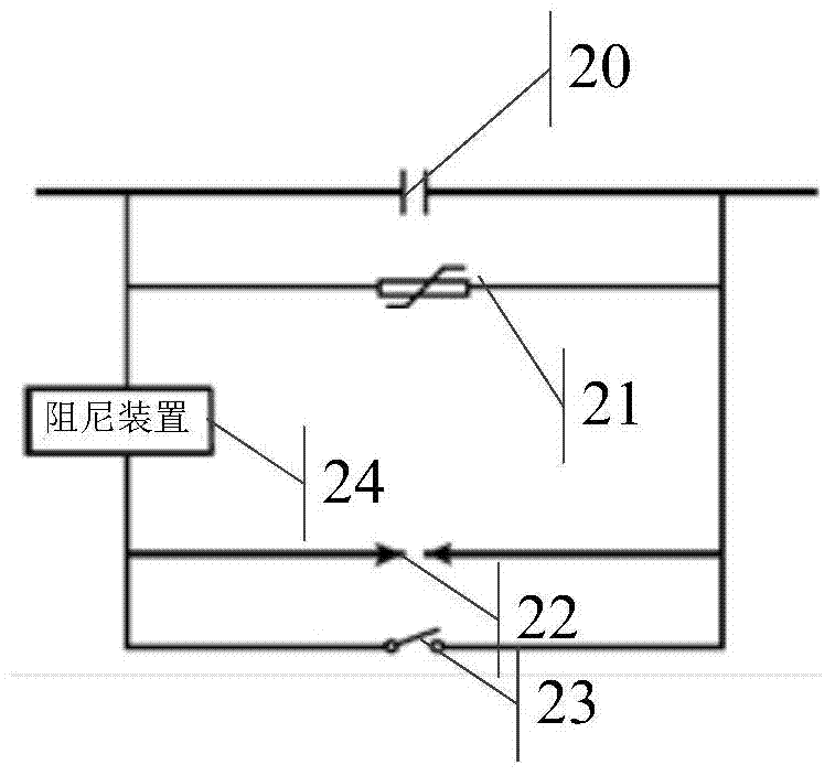 A series capacitor compensation device, power transmission circuit and method for suppressing trv