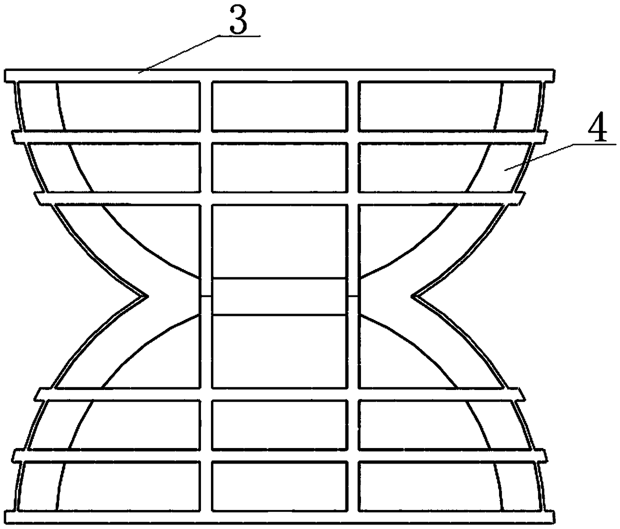 Double-hemisphere ring softening material layer filler