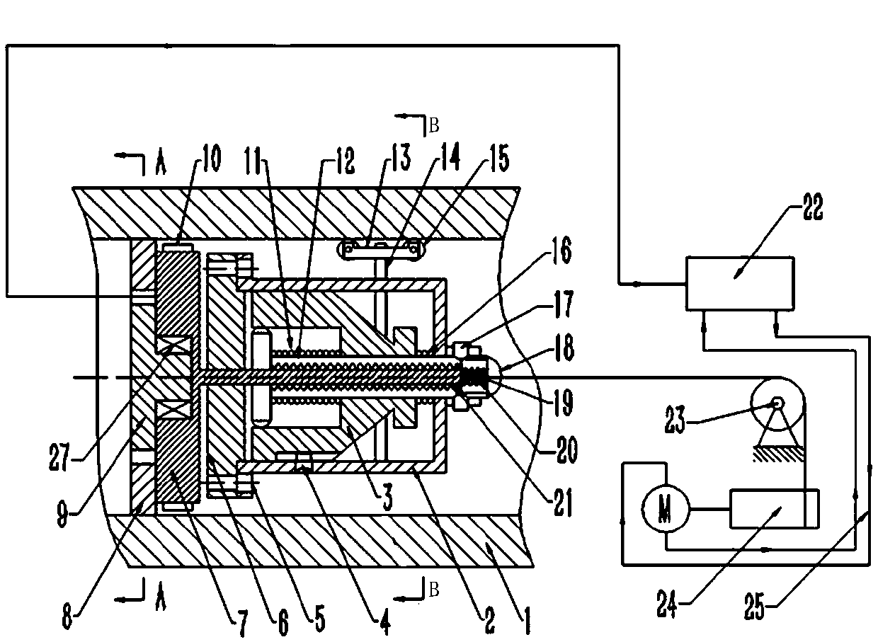 Deep hole roundness real-time detection device